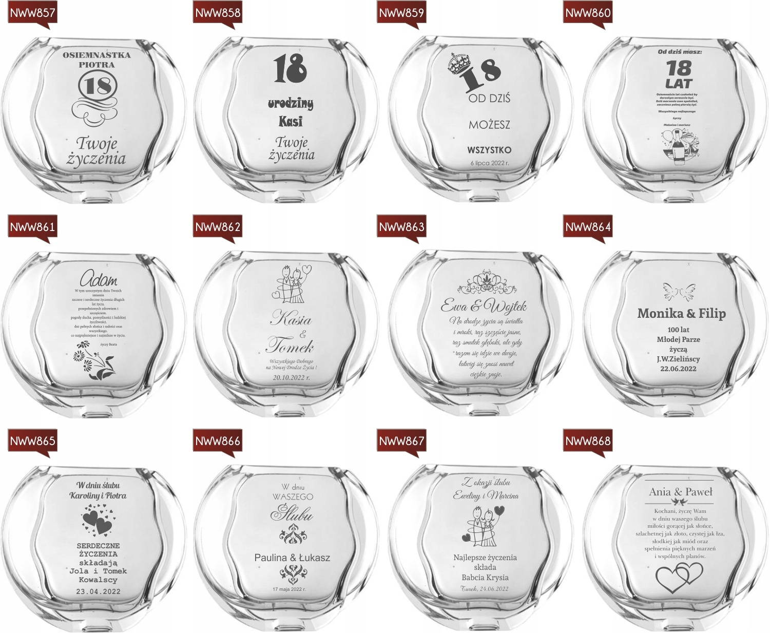 Wazon z grawerem PREZENT dla pracownika emeryta