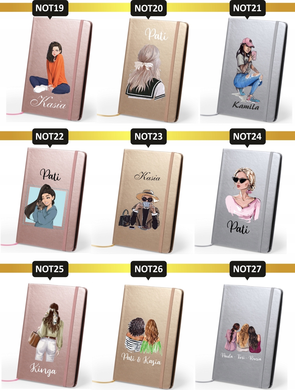 Notes metaliczny A5 kolorowy nadruk UV wedding PLANNER ślub