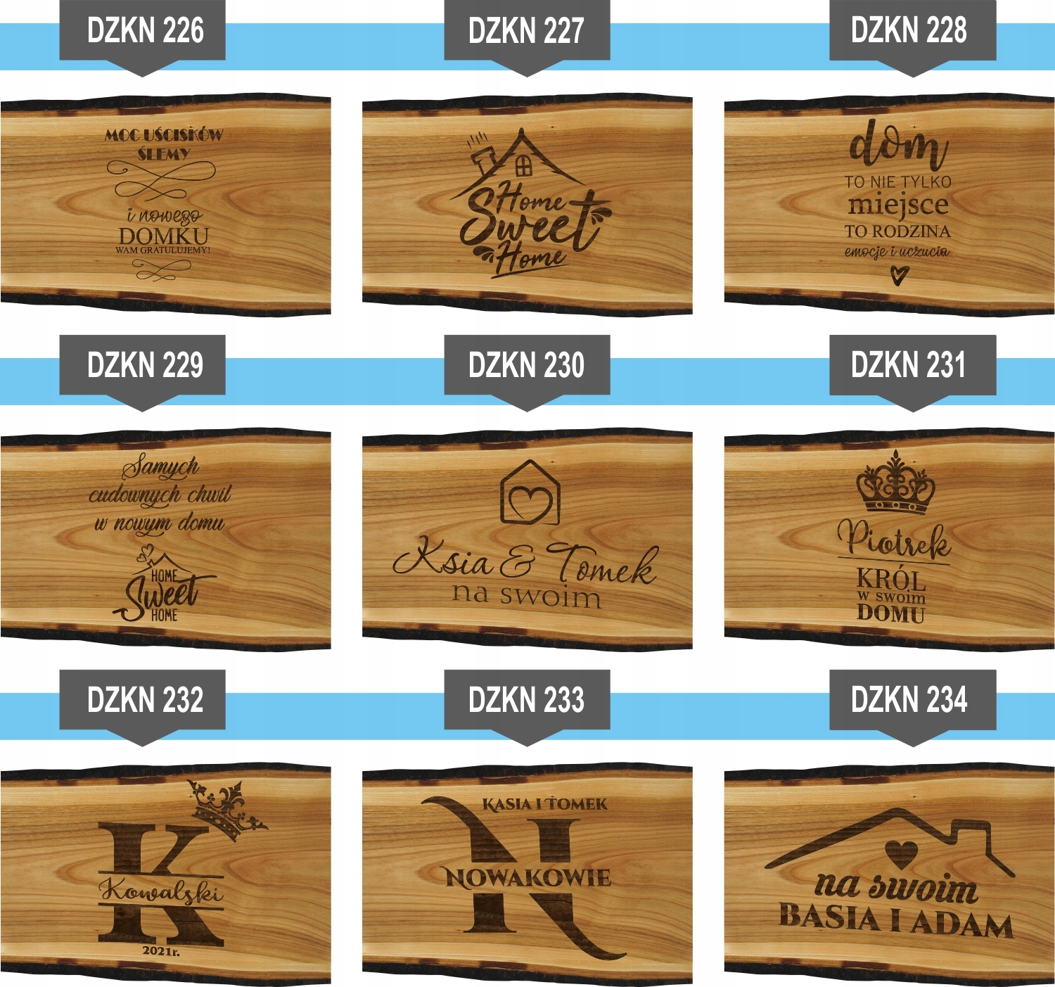 Deska z grawerem PREZENT na NOWY DOM osiedliny HIT