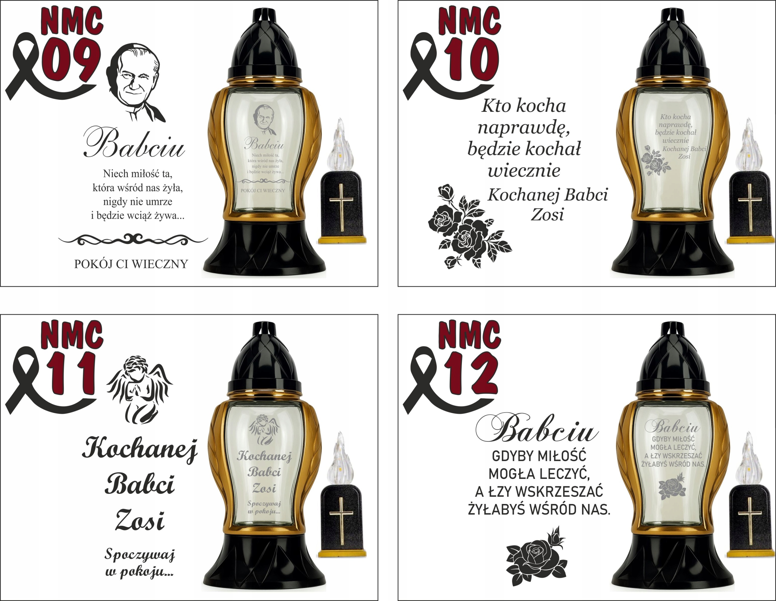 Ozdobny Znicz z Twoim grawerem Napisem Personalizowany dla dziadka