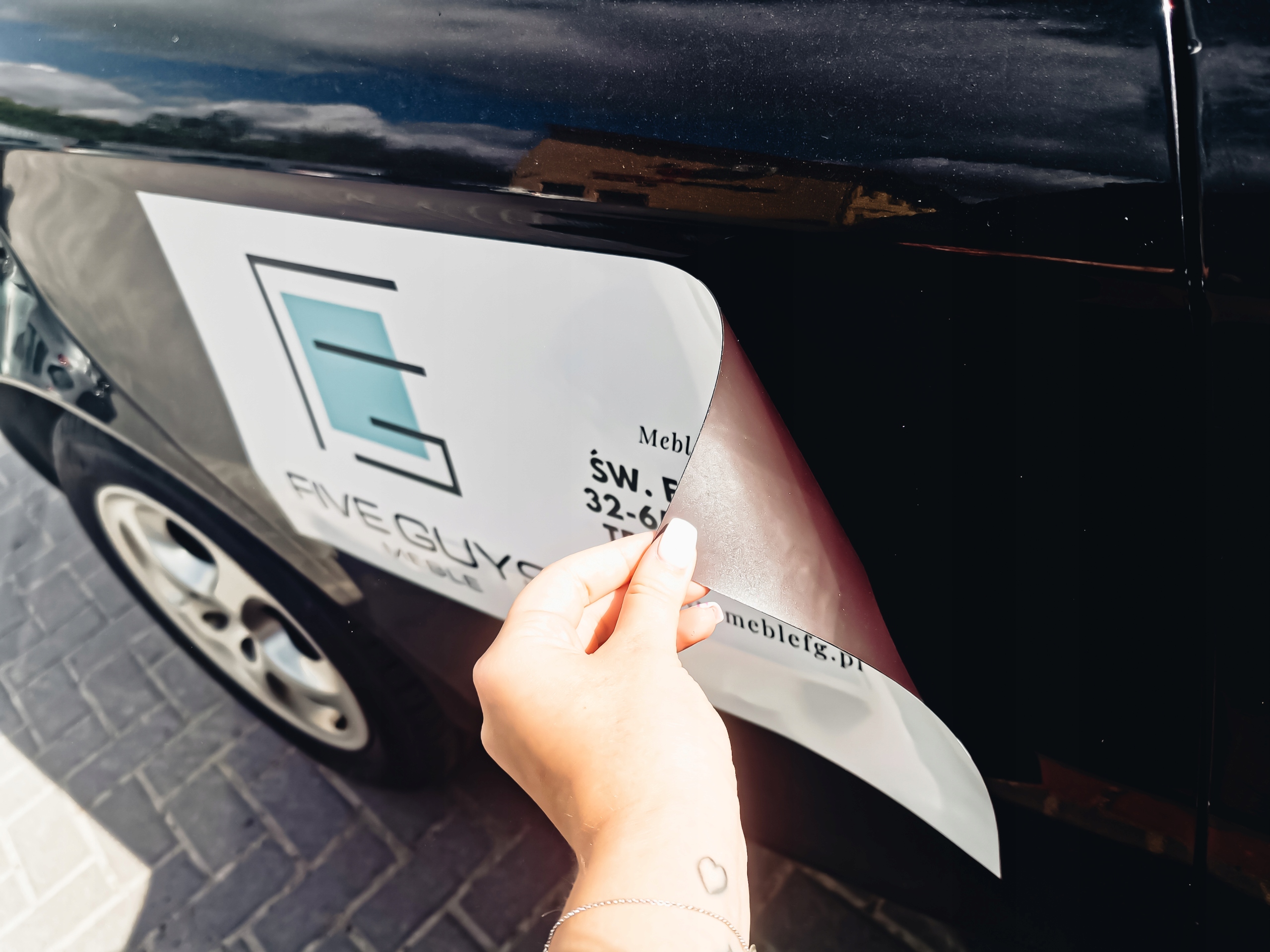 MAGNES REKLAMOWY reklama magnetyczna na samochód auto 120x50 PROJEKT GRATIS