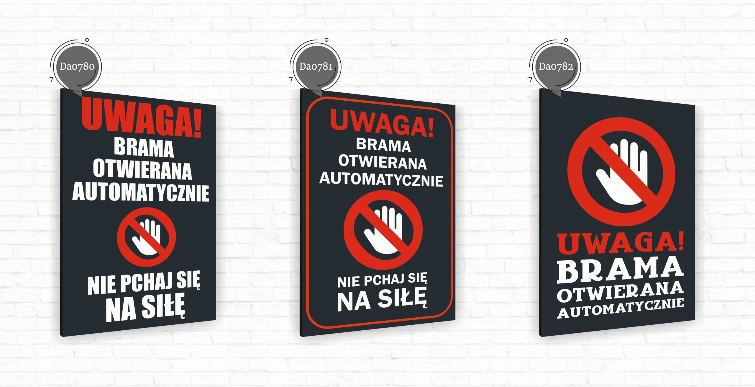 Tabliczka informacyjna znak dibond 30x20 cm brama otwierana automatycznie