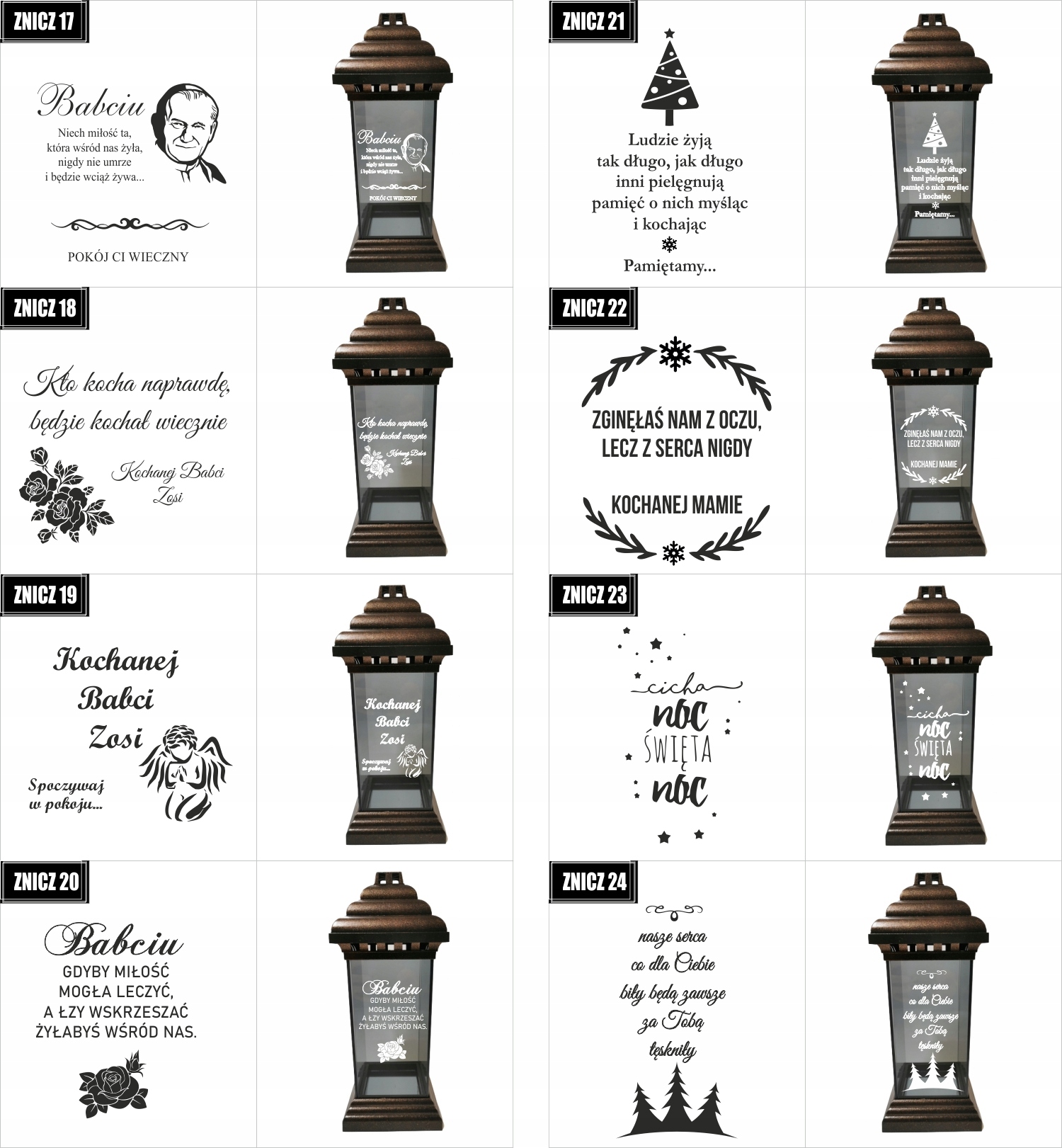 ZNICZ LAMPION dedykacja GRAWEREM rocznica śmierci