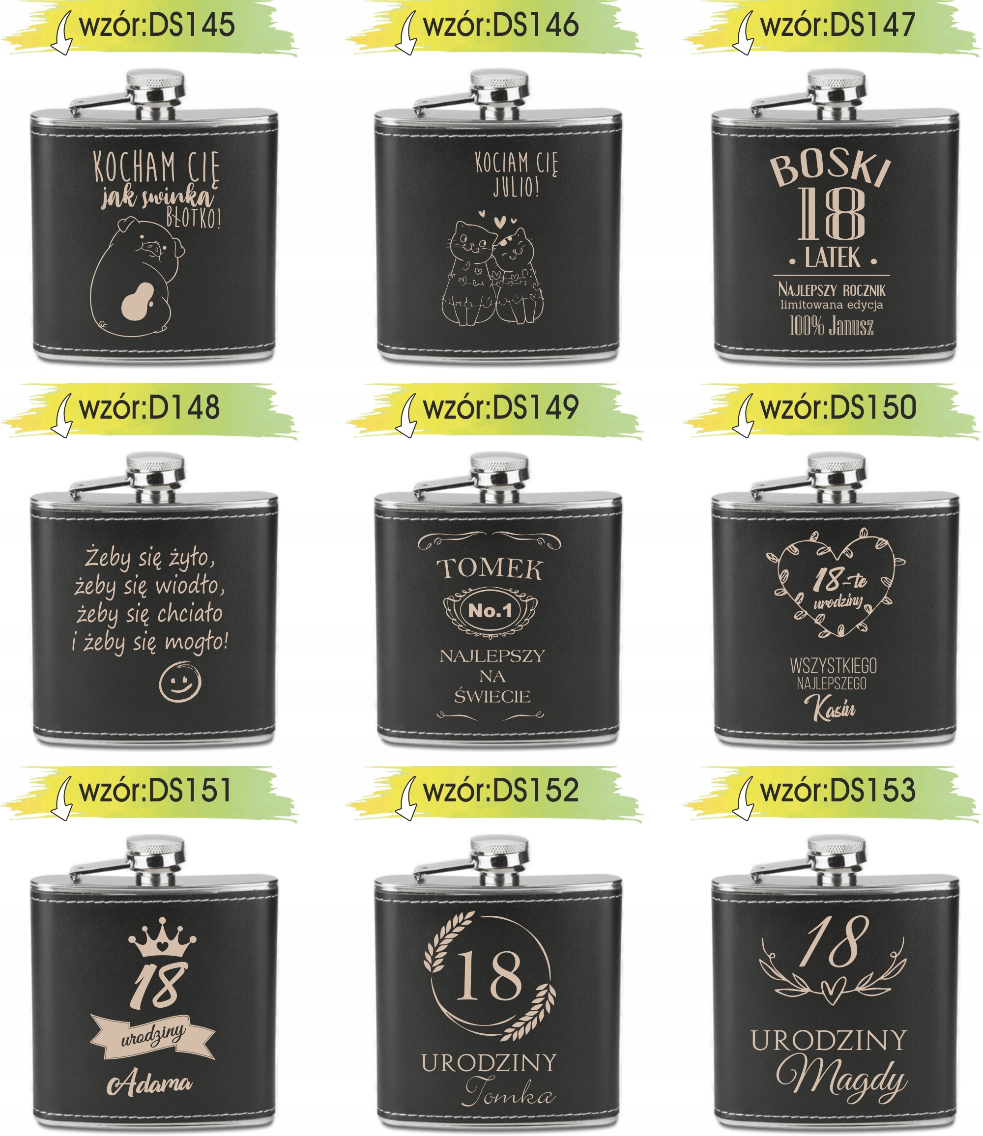 GRAWEROWANA Piersiówka 180 ml personalizowany prezent na dzień dziadka