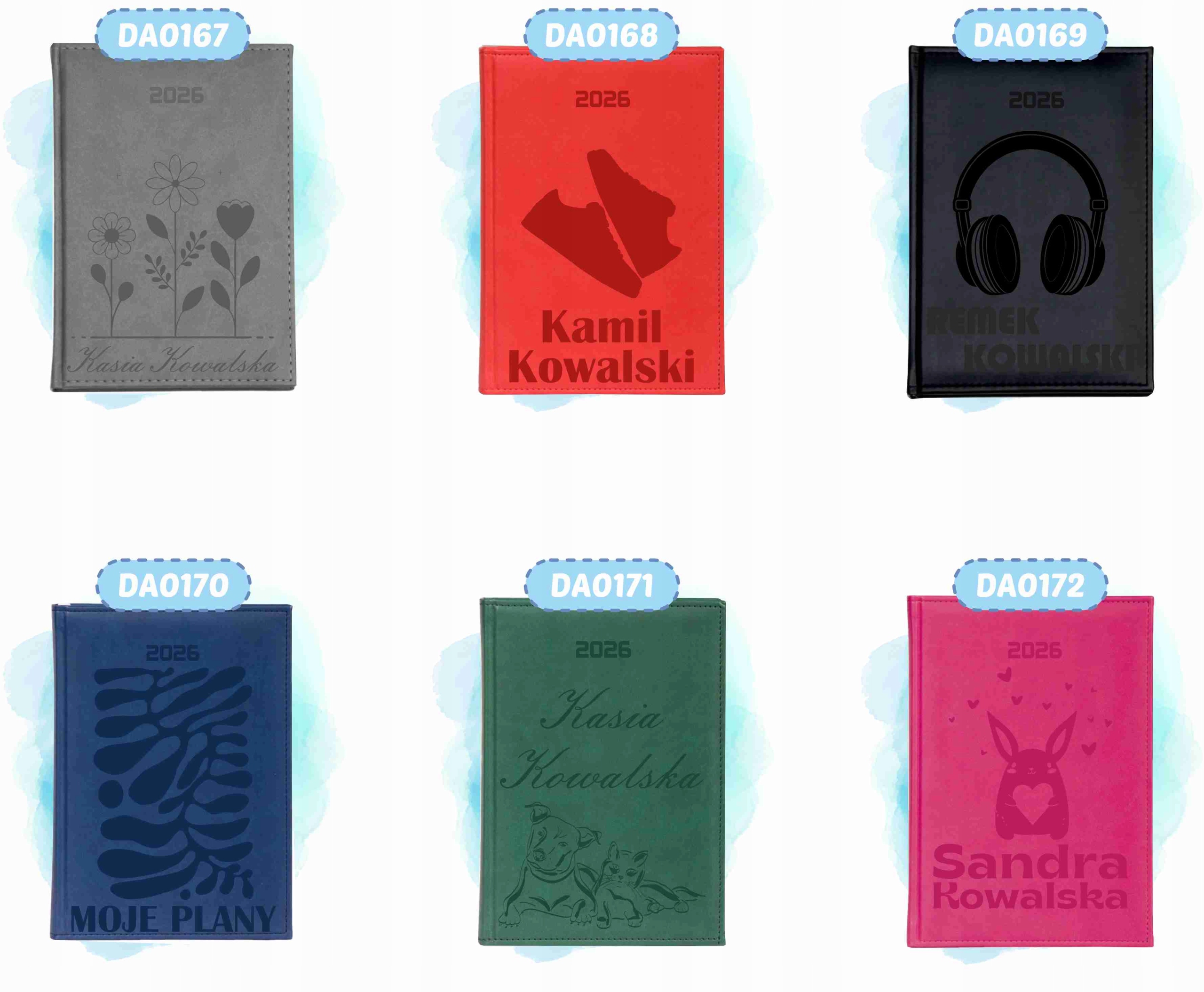 duży Planer A4 2026 z NAPISEM dzienny GRAWEROWANY Kalendarz KSIĄŻKOWY