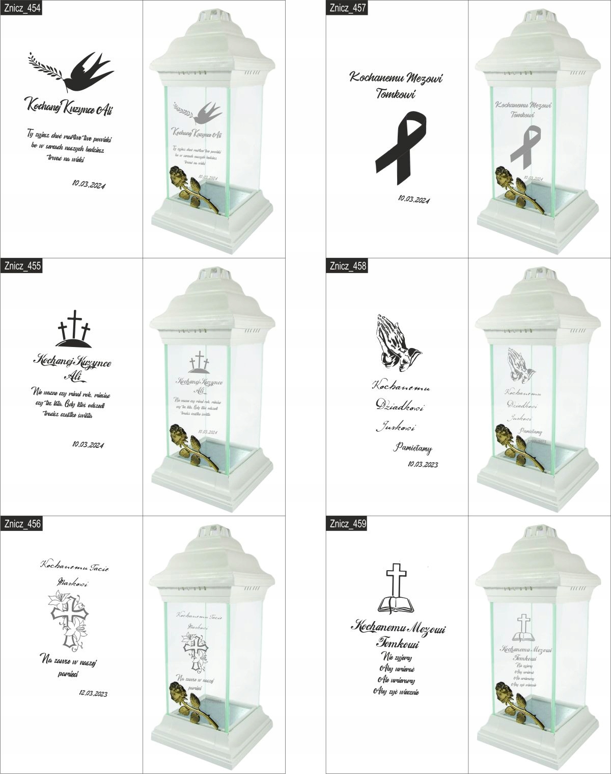 ZNICZ kapliczka WŁASNY GRAWER DLA BABCI lampion