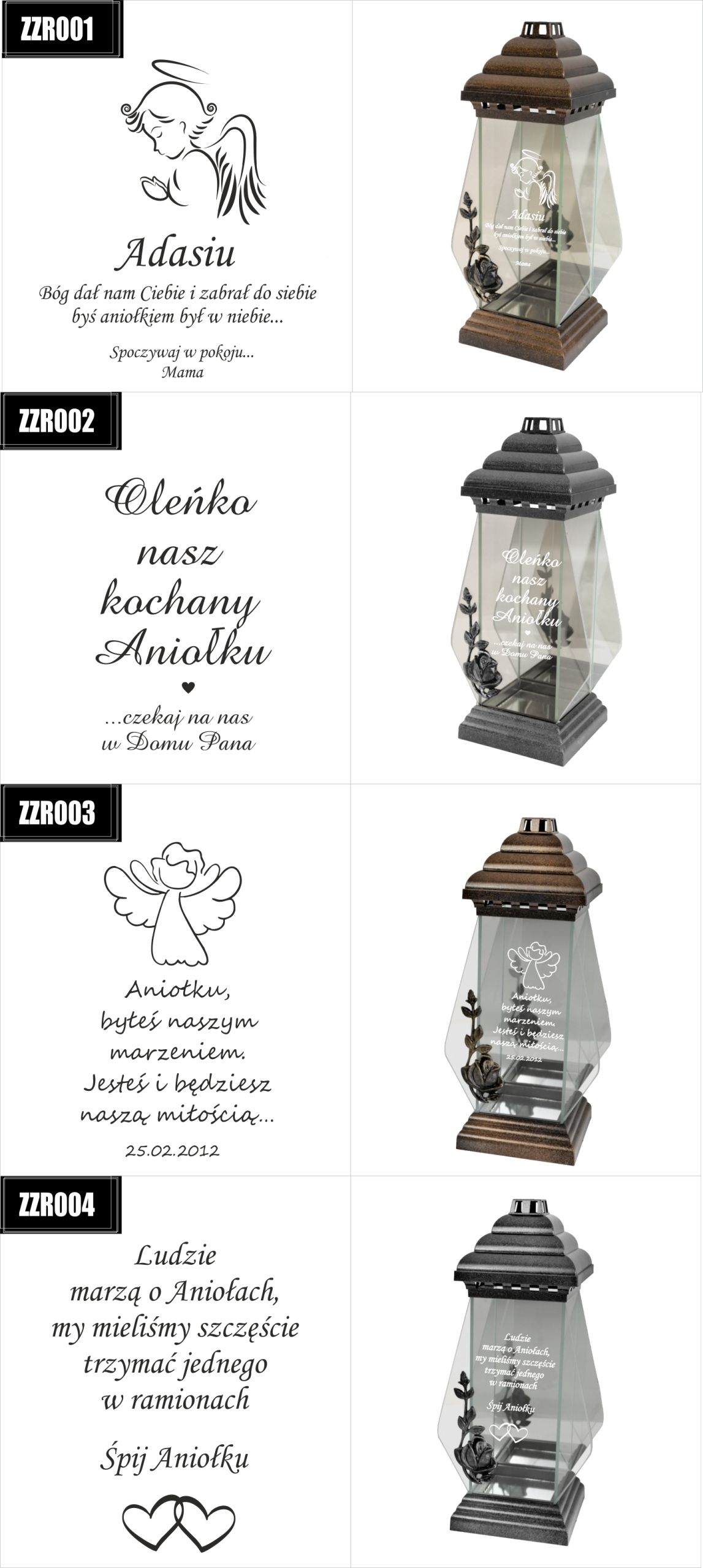 ZNICZ kapliczka z dedykacją GRAWEREM dla Babci