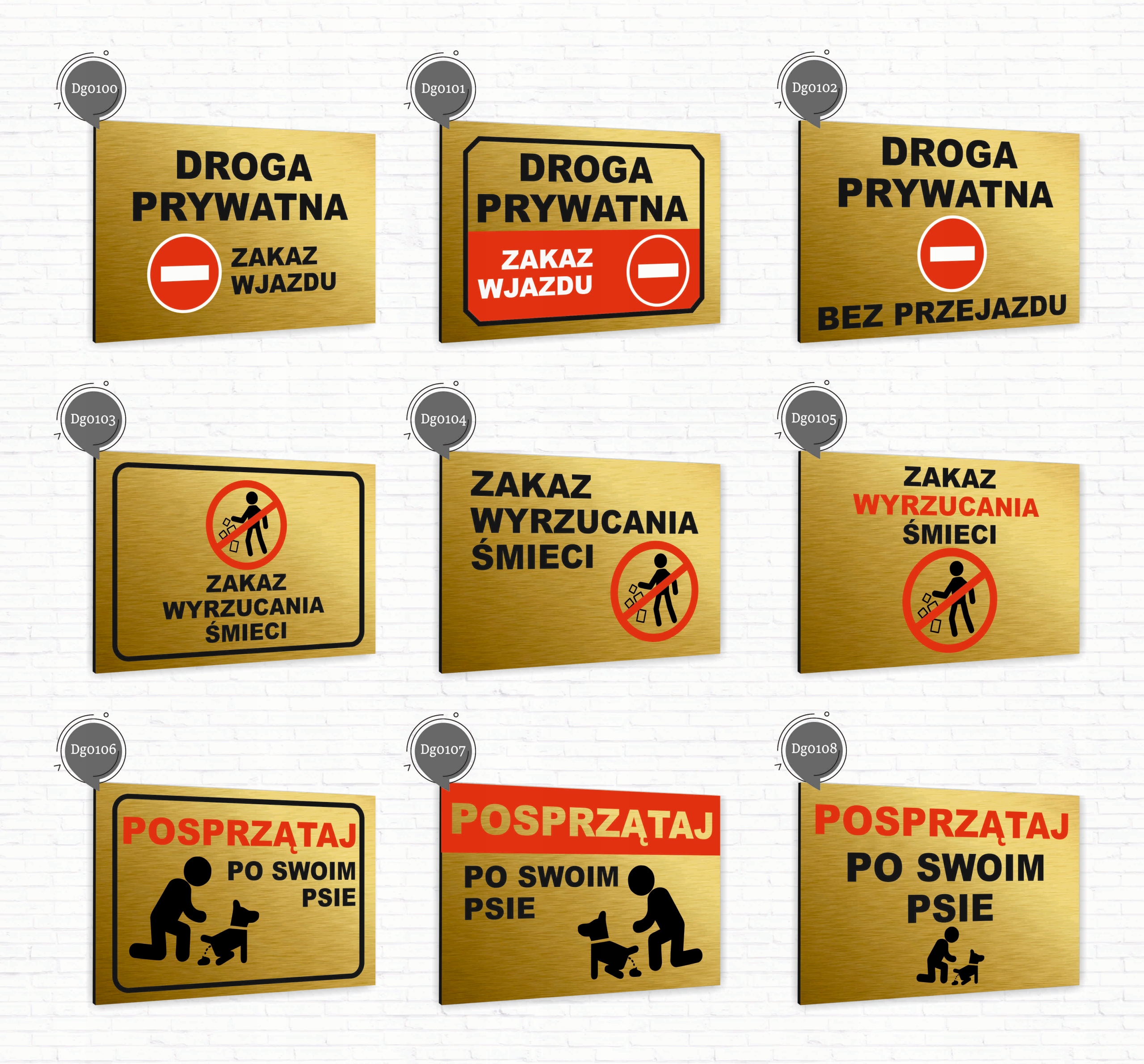 Tabliczka znak informacyjny 40x30 Złota ZAKAZ JAZDY Aluminiowa NADRUK UV