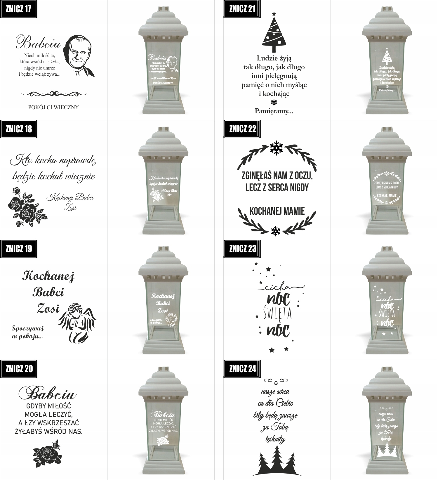 ZNICZ z grawerem dla Mamy Wszystkich Świętych