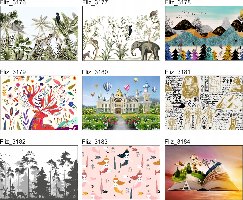 FOTOTOAPETY Mapa Świata Zwierzęta 260x180