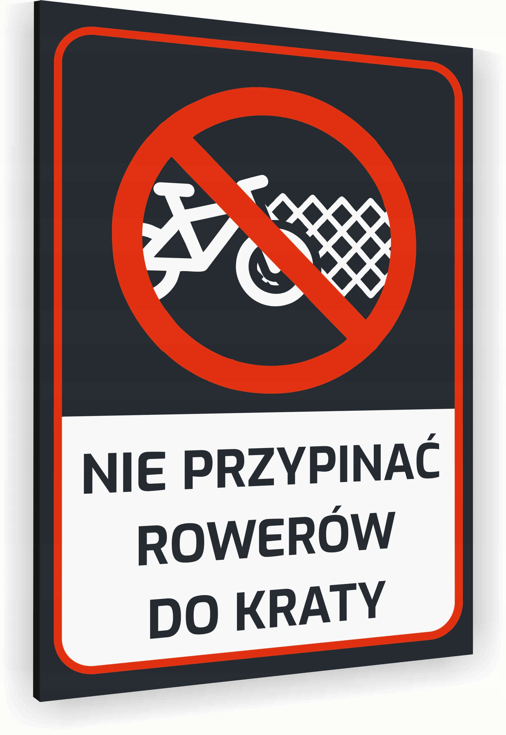Tabliczka znak informacyjny 30x20 Antracyt NIE PRZYPINAĆ ROWERÓW Dibond