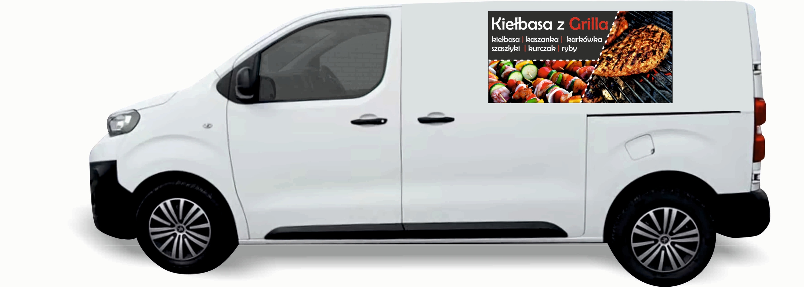 Reklama Naklejka na samochód wiele wzorów do wyboru KIEŁBASA Z GRILLA