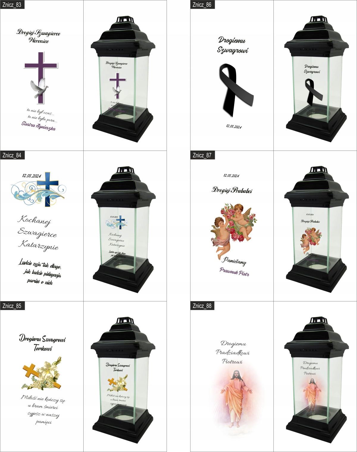 LAMPION ZNICZ KAPLICZKA z nadrukiem UV dla BABCI