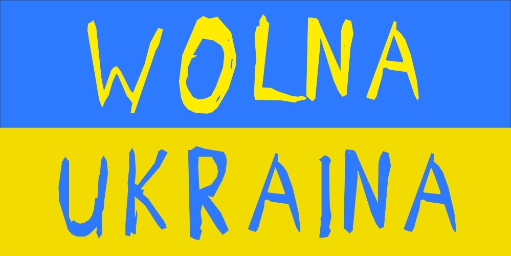 BANER FLAGA transparent WOLNA UKRAINA 200x100cm