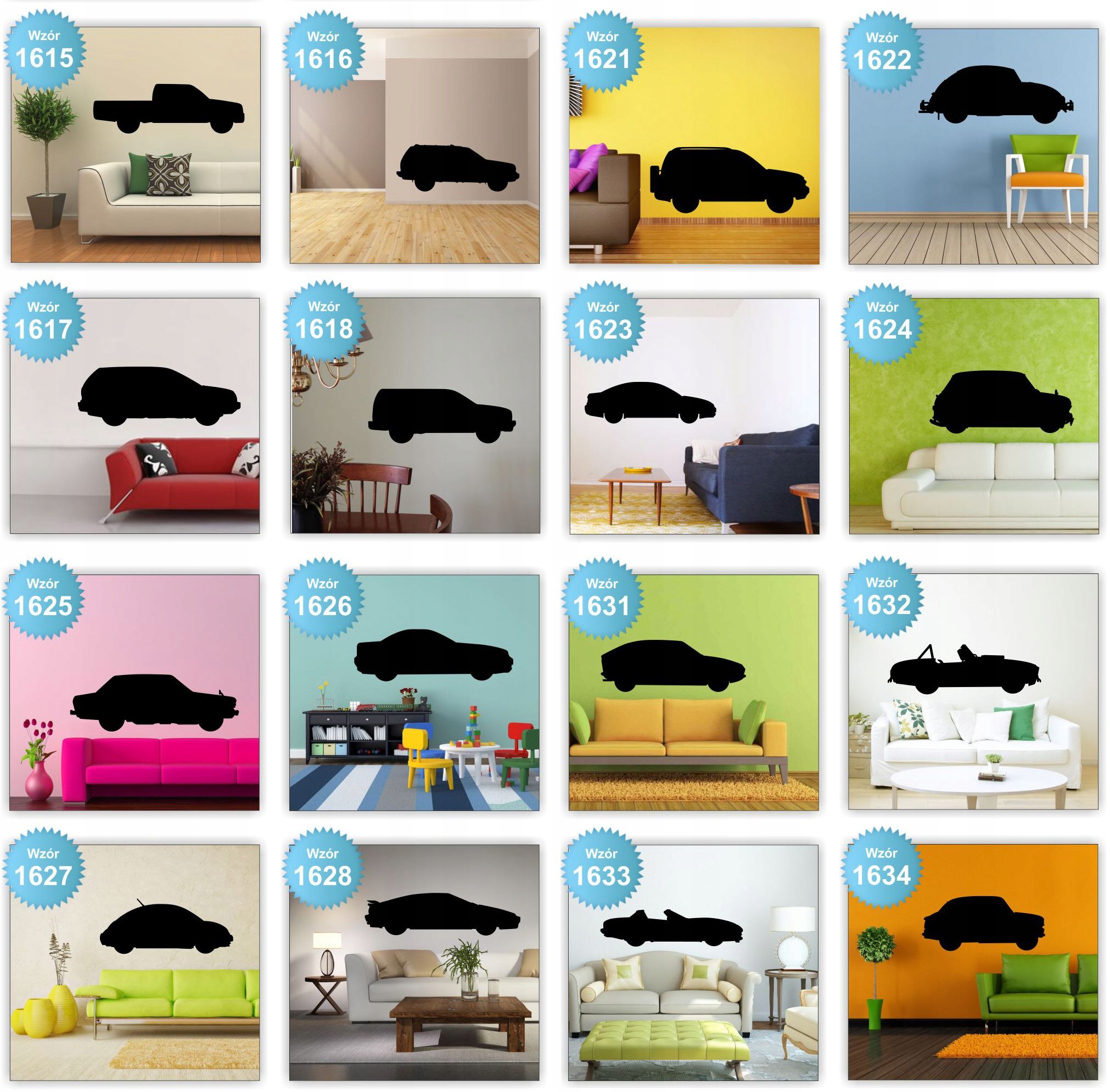 Naklejki na ścianę ścienne SAMOCHODY AUTA 120cm