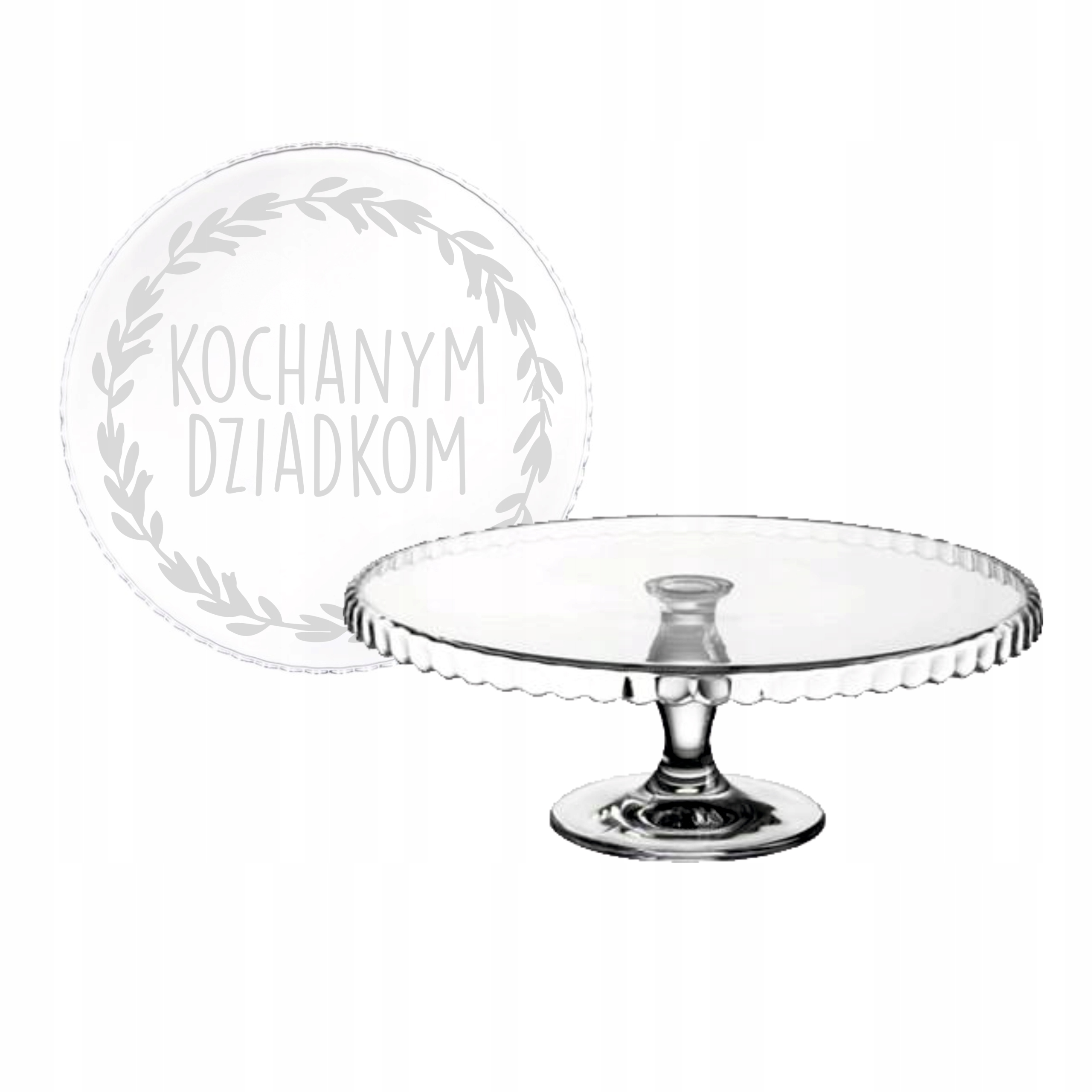 PATERA na ciasto z grawerem GRAWER SZKLANA