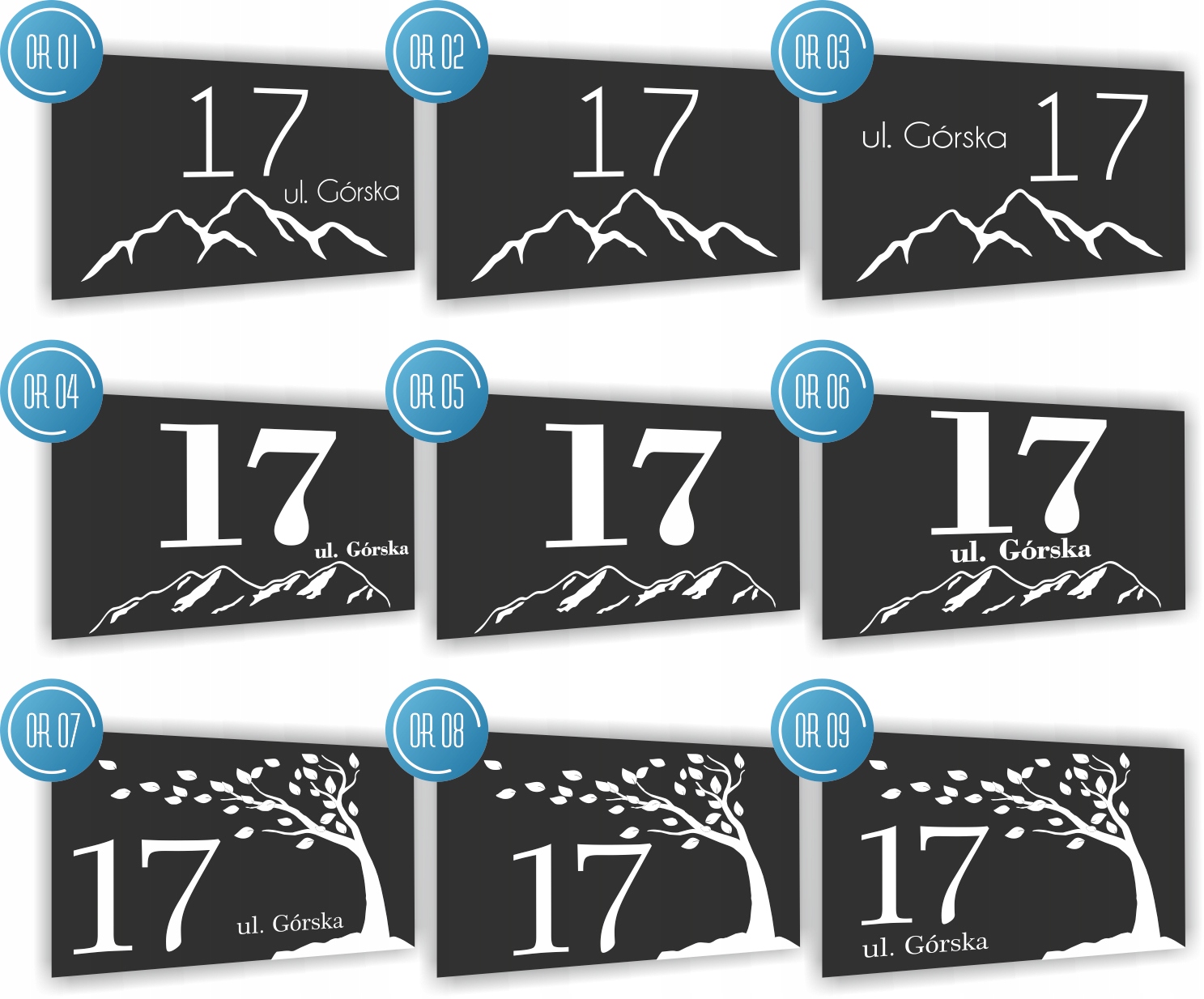 Tabliczka Tablica ADRESOWA biała DIBOND 20x15 numer domu ulica GÓRY