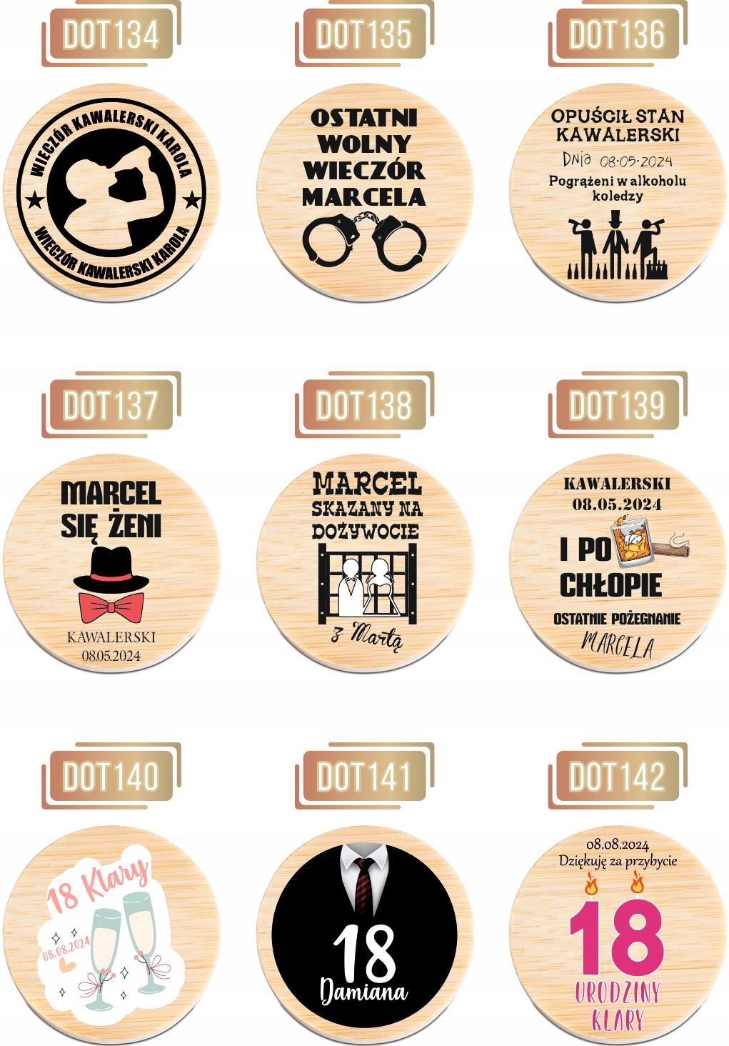 OTWIERACZ do piwa DREWNIANY personalizacja TWÓJ NAPIS PIWI DZWONI MUSZĘ IŚĆ