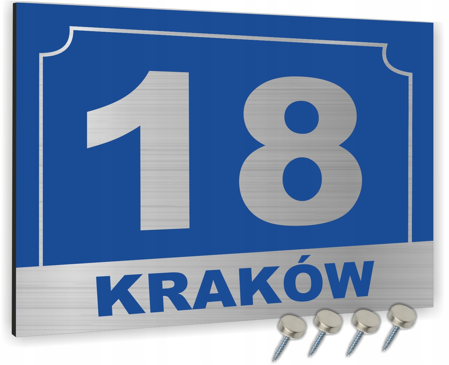 NUMER NA BUDYNEK dom Tabliczka INOX ALUMINIUM 3D