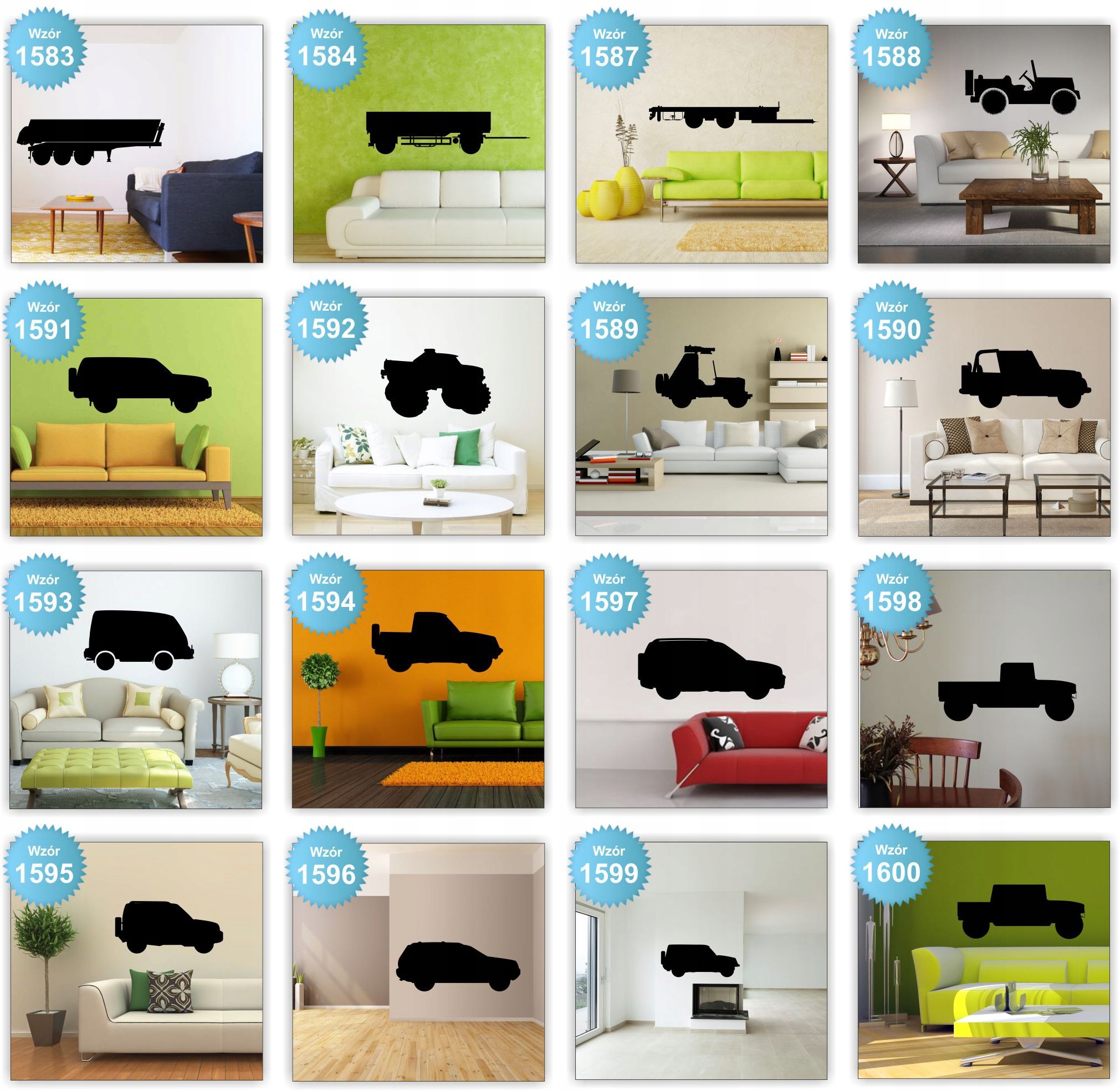 Naklejki na ścianę ścienne SAMOCHODY AUTA 120cm