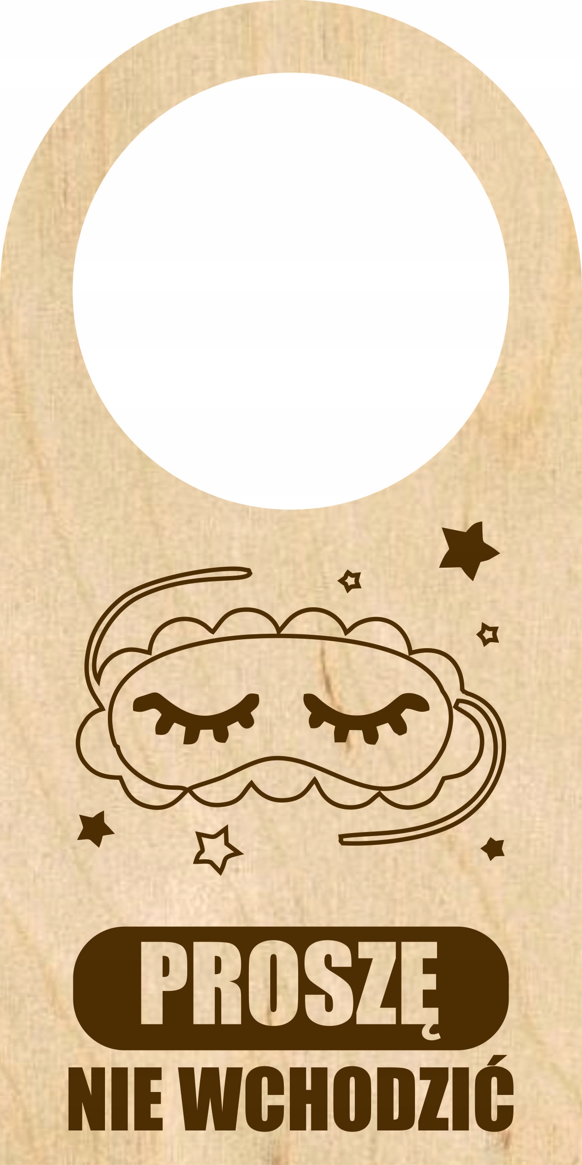 ZAWIESZKA NA DRZWI KLAMKĘ drewniana grawerowana POSZĘ NIE WCHODZIĆ