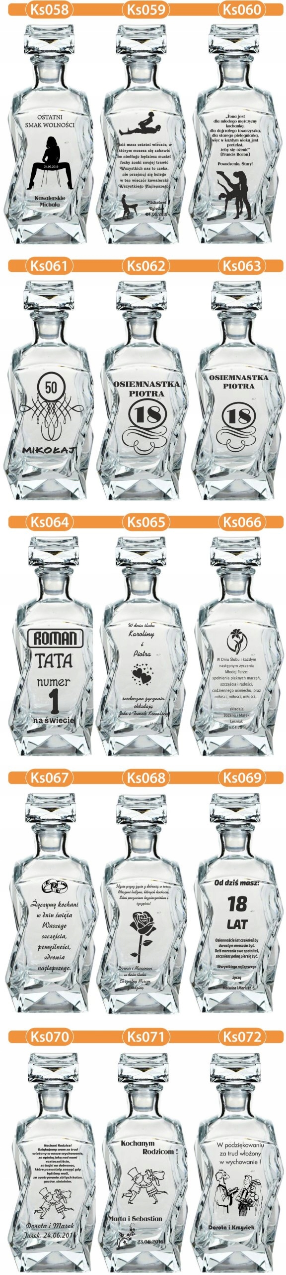 KARAFKA z grawerem 6 szklanek PREZENT świateczny