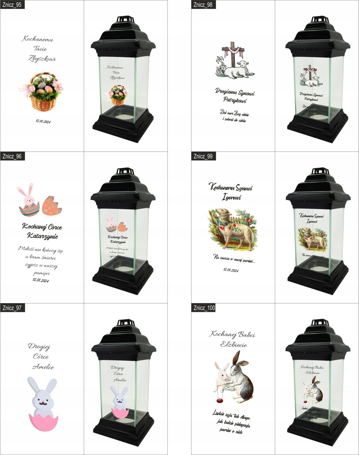 ZNICZ LAMPION WIELKANOCNY z nadrukiem UV dla MAMY