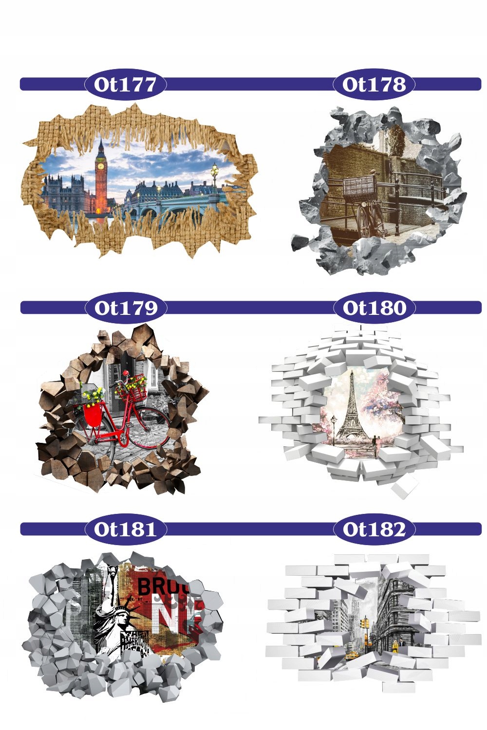 Naklejka samoprzylepna efekt 3D Nowy York big city