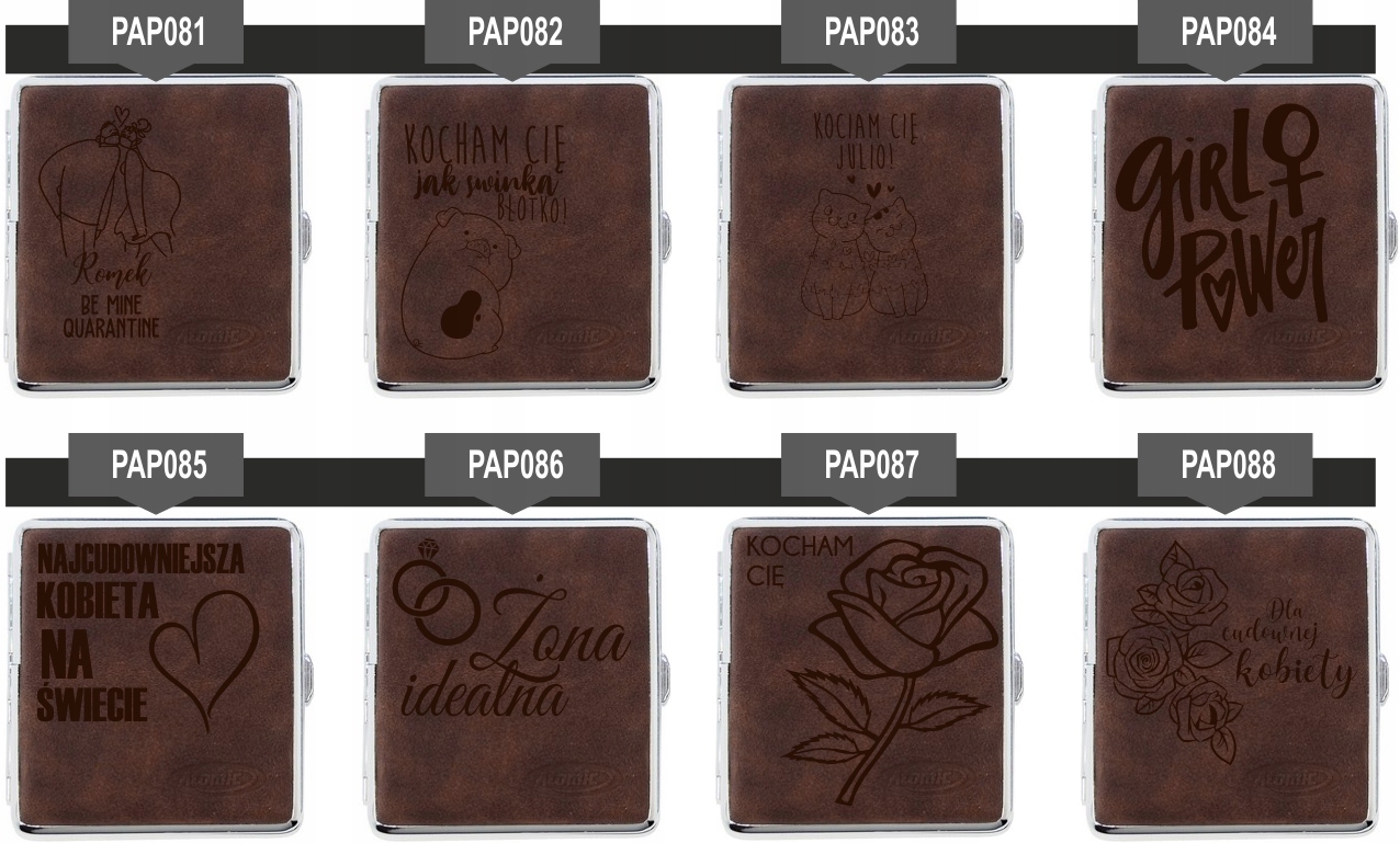 Papierośnica zamszowa GRAWEROWANA PREZENT dla niej