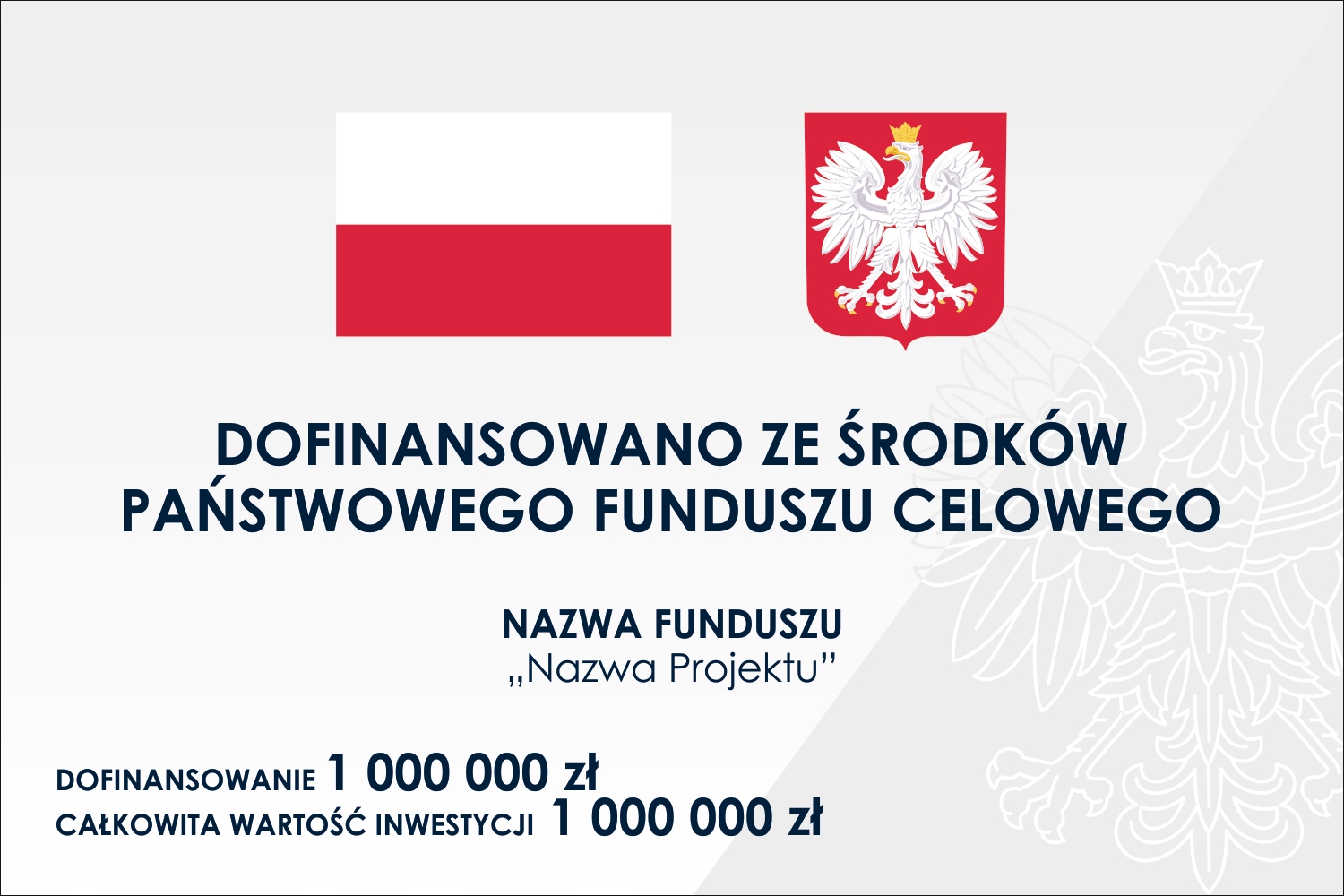 Tablica na dofinansowanie Unijna 42x30cm A3 PCV BLACHA