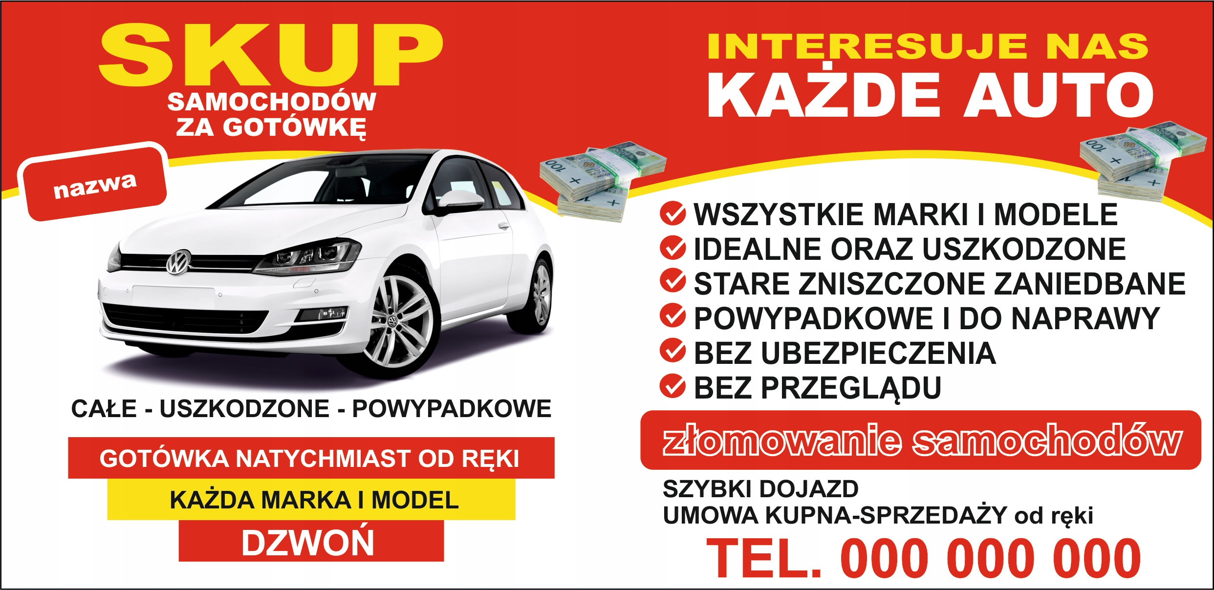 BANER REKLAMOWY projekt 130x80 cm AUTO-SERVICE