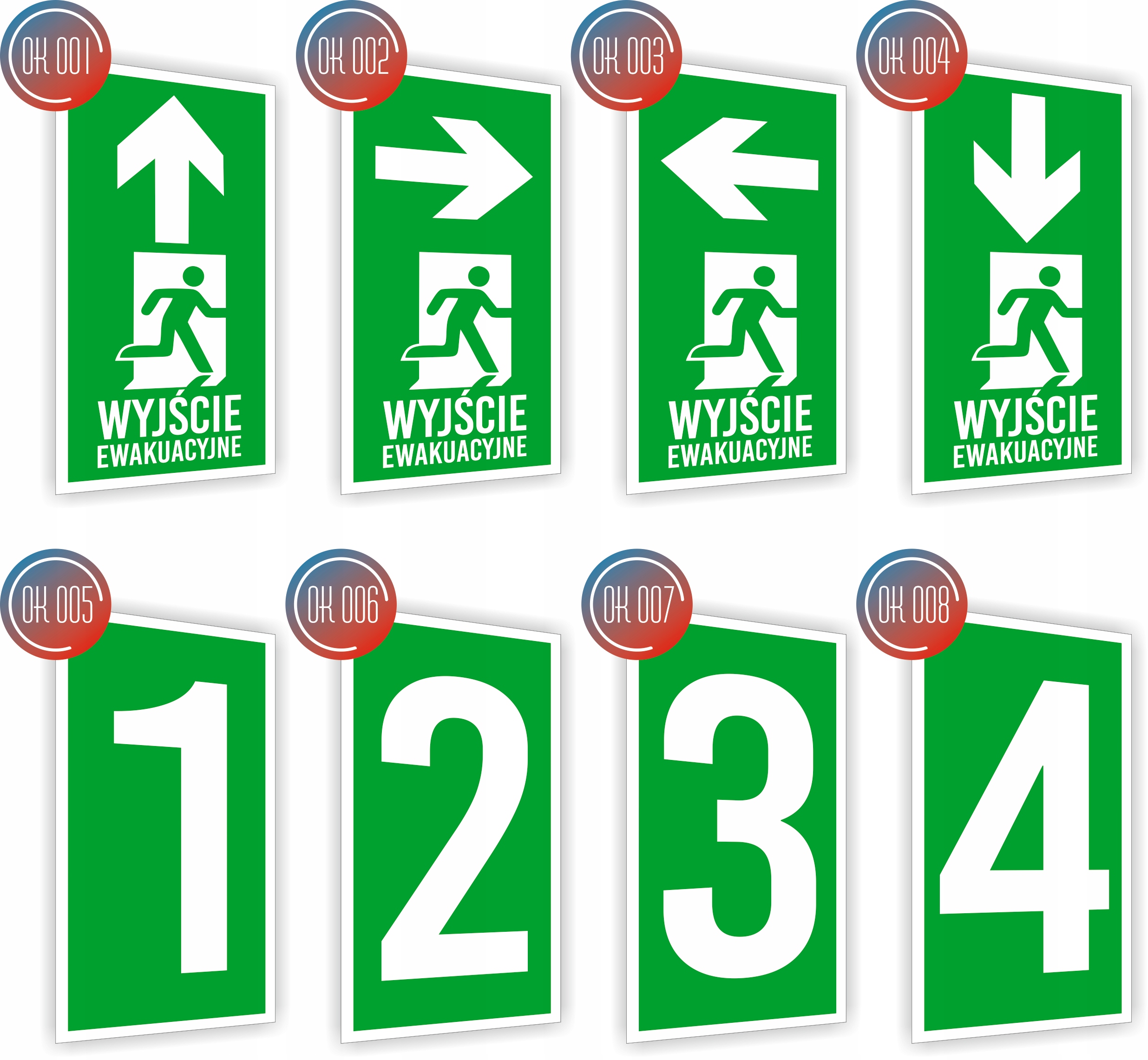 Tabliczka ewakuacyjna informacyjna z nadrukiem 20x10 cm exit