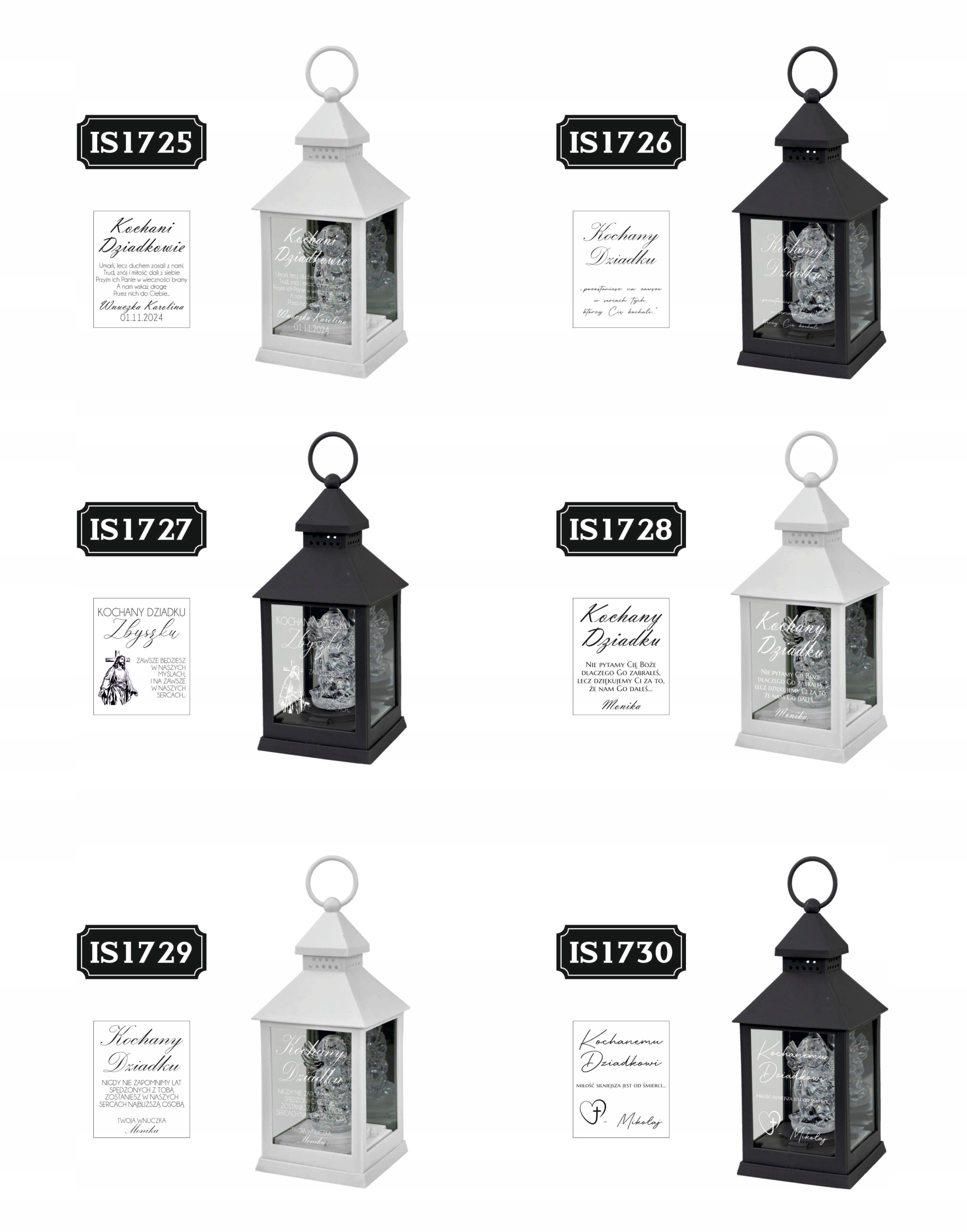 ZNICZ LAMPION biały aniołek DLA BRATA imię LED mała kapliczka DEDYKACJA