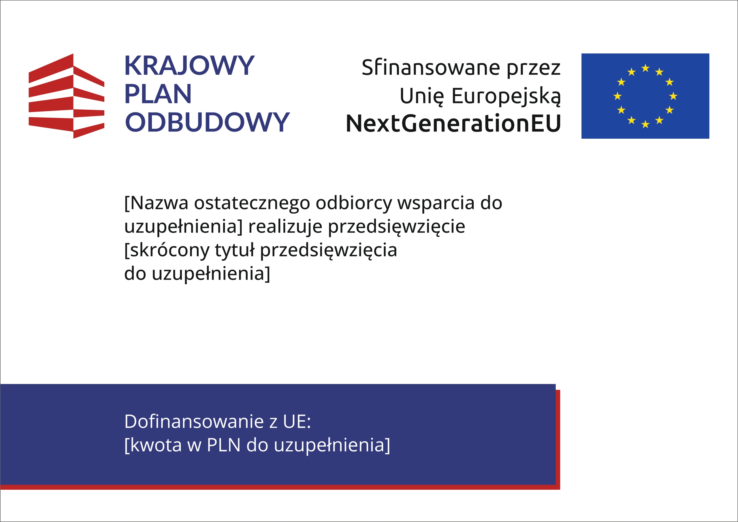 Krajowy Plan Odbudowy KPO TABLICA PCV A3 unijna