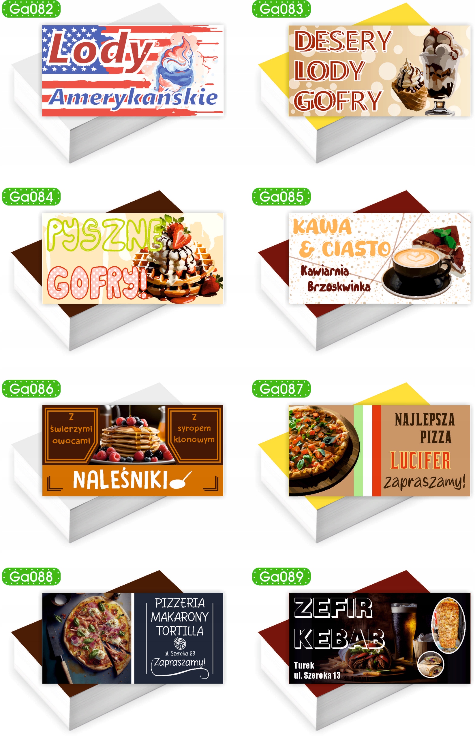 Wizytówki firmowe reklamowe 200szt różne wzory gotowy projekt SUSHI BAR