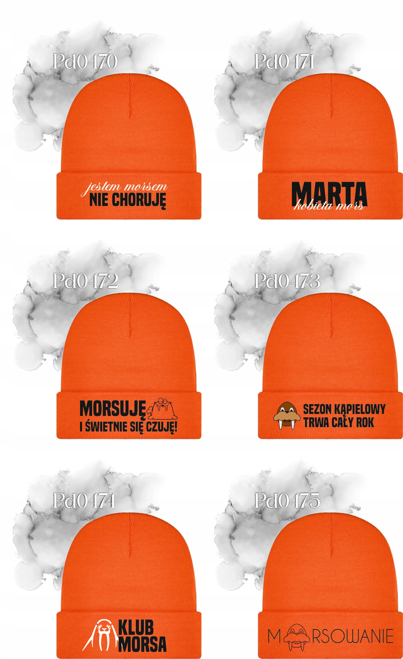 Czapka zimowa TWÓJ WŁASNY HAFT LOGO NAPIS GRAFIKA KOCHAM MORSOWAĆ