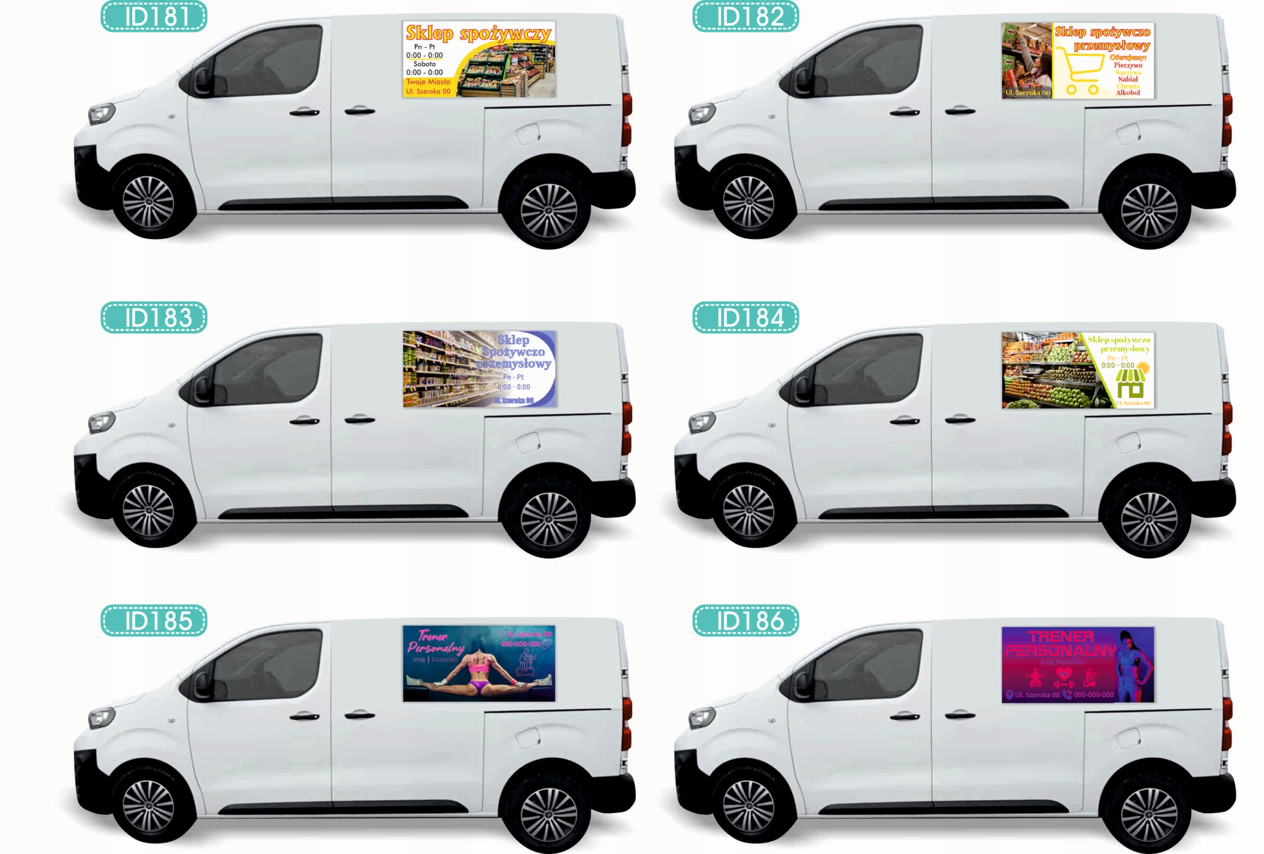 Reklama Naklejka na samochód wiele różnych wzorów WYMIANA BUTLI