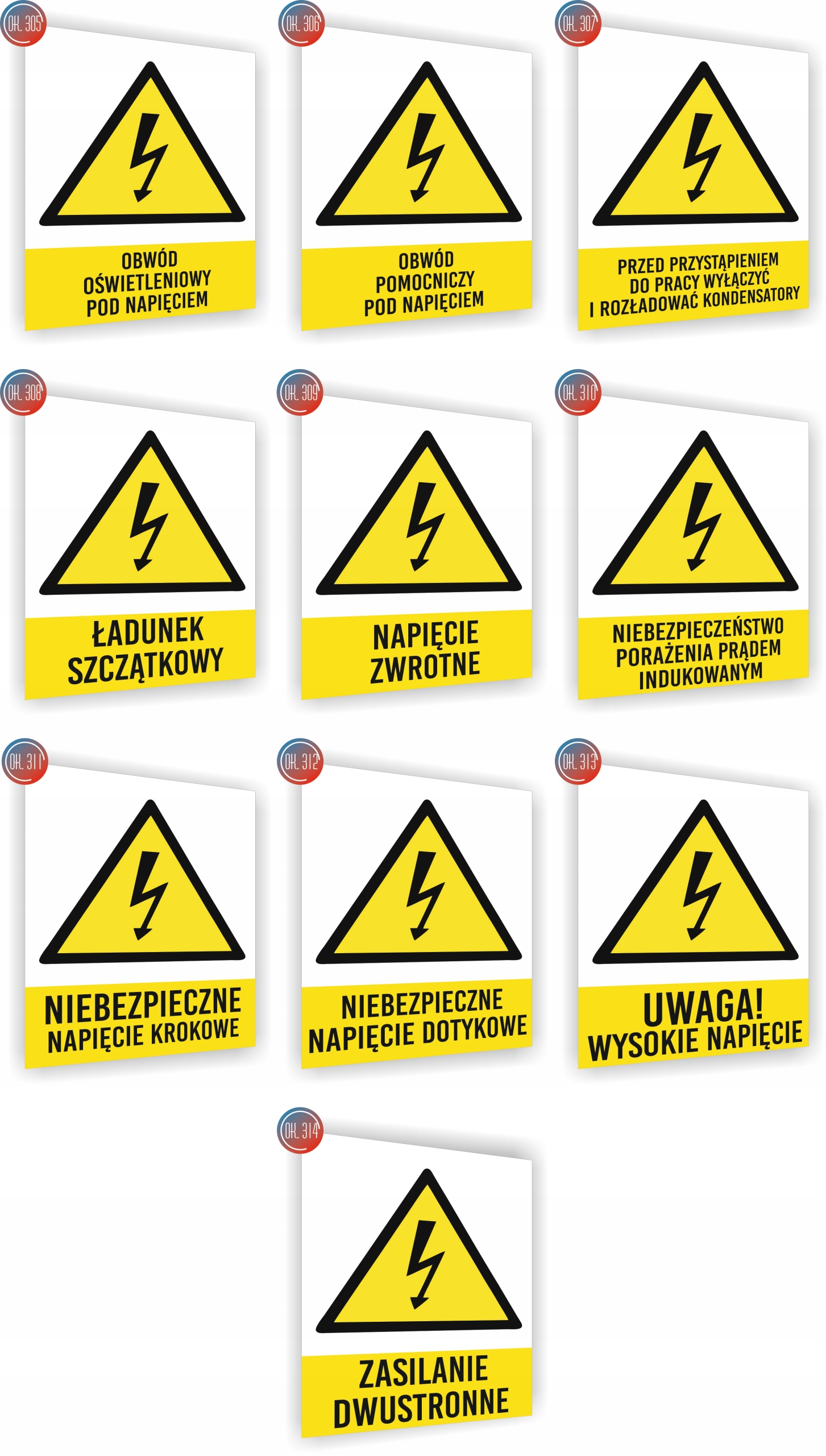 Tablica informacyjna Wysokie Napięcie nadruk 20x15 cm duży wybór