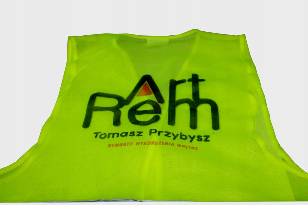 Kamizelki logo 100% poliester pomarańczowe 20 szt.