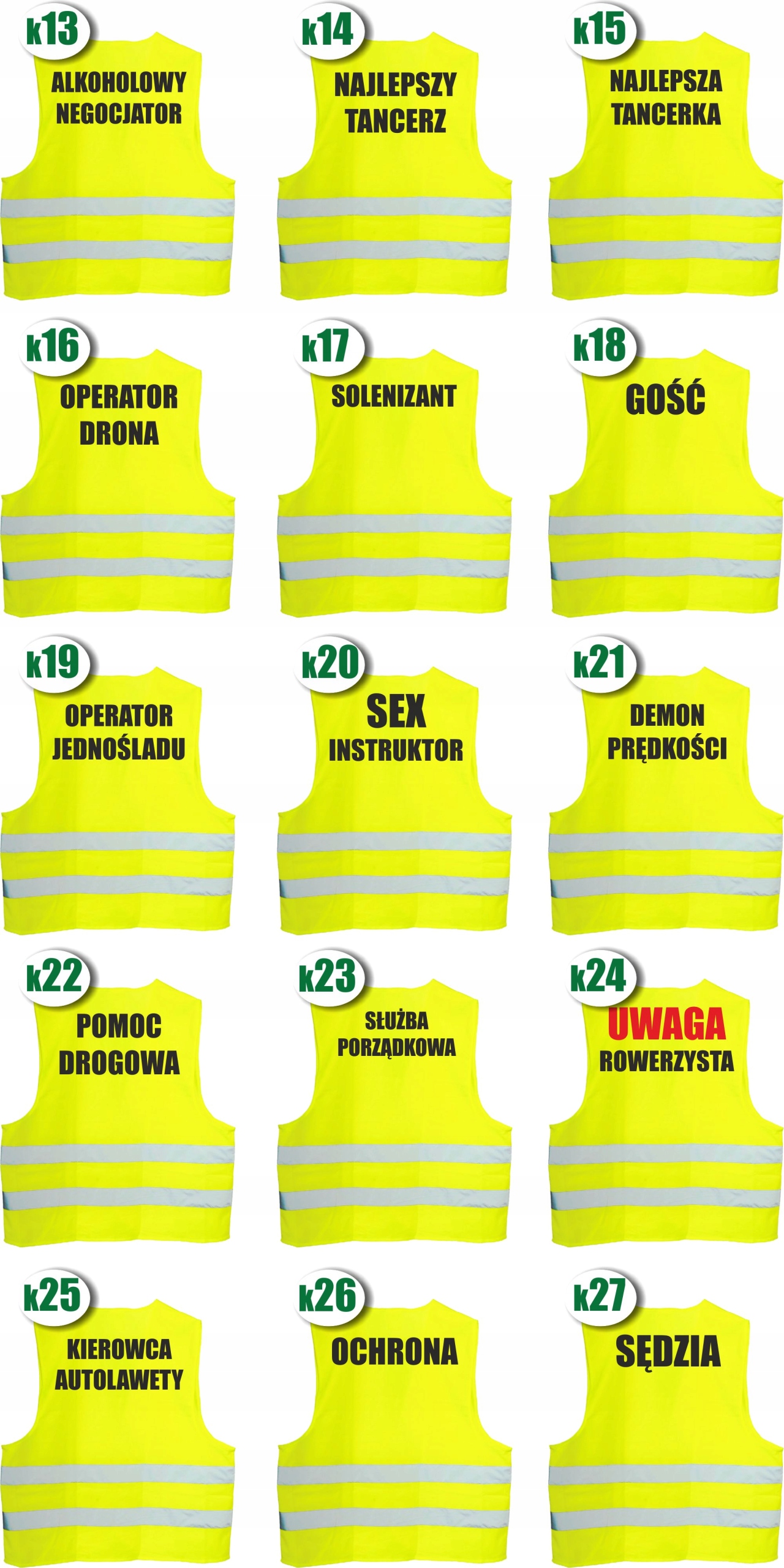 KAMIZELKA ODBLASKOWA nadruk OPERATOR ALKOHOLU