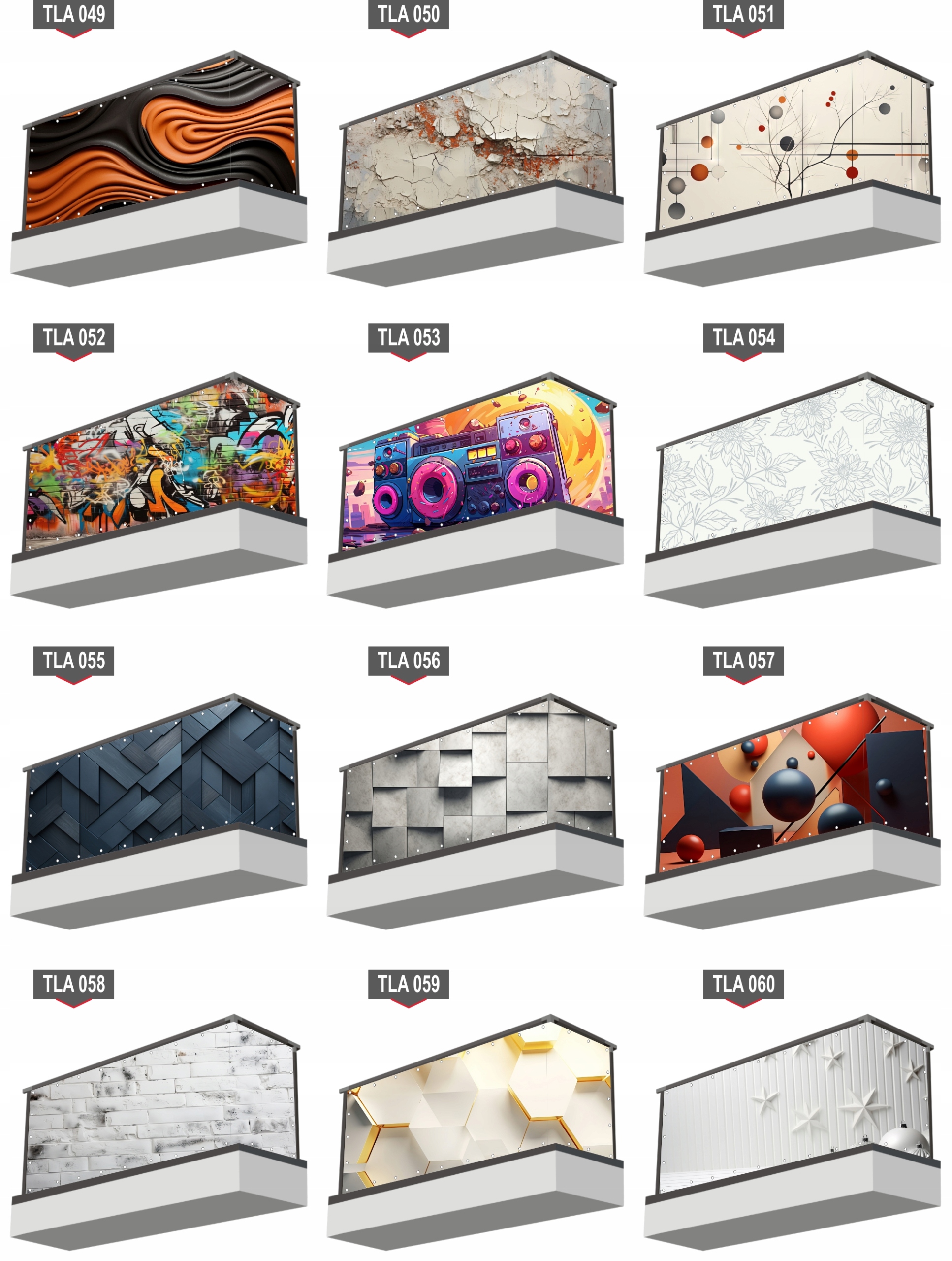 Osłona balkonowa mata ozdobna na balkon na wymiar ABSTRAKCYJNE WZORY