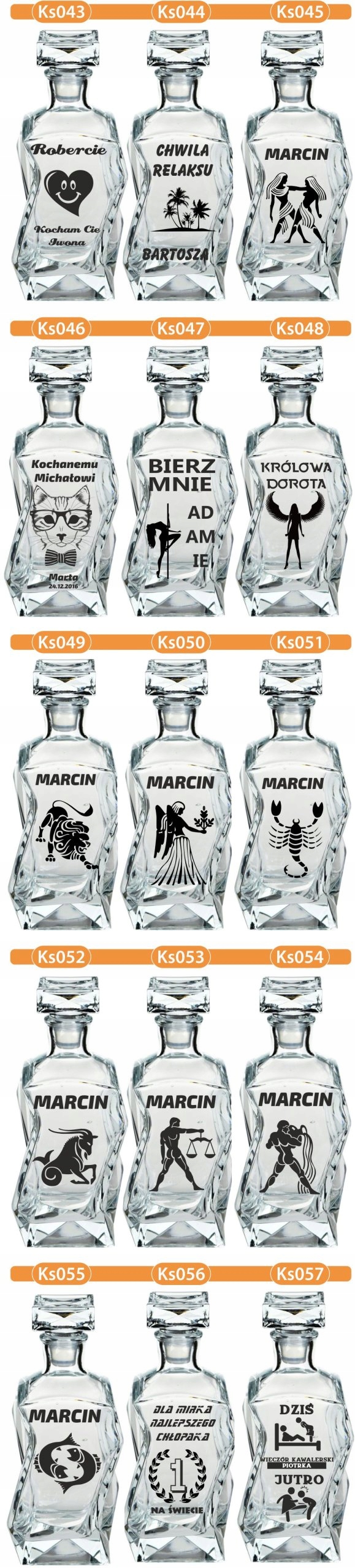 KARAFKA z grawerem + 6 szklanek PREZENT URODZINY