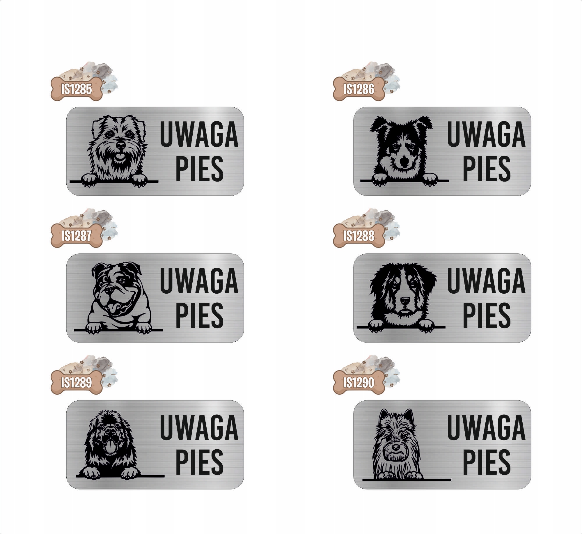 GRAWER Tabliczka nierdzewna 20x10 UWAGA PIES Owczarek australijski