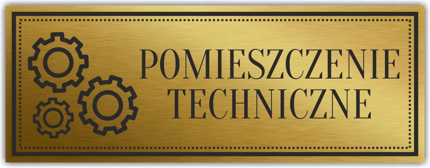 Tabliczka Złota Srebrna na drzwi POMIESZ TECHNICZ