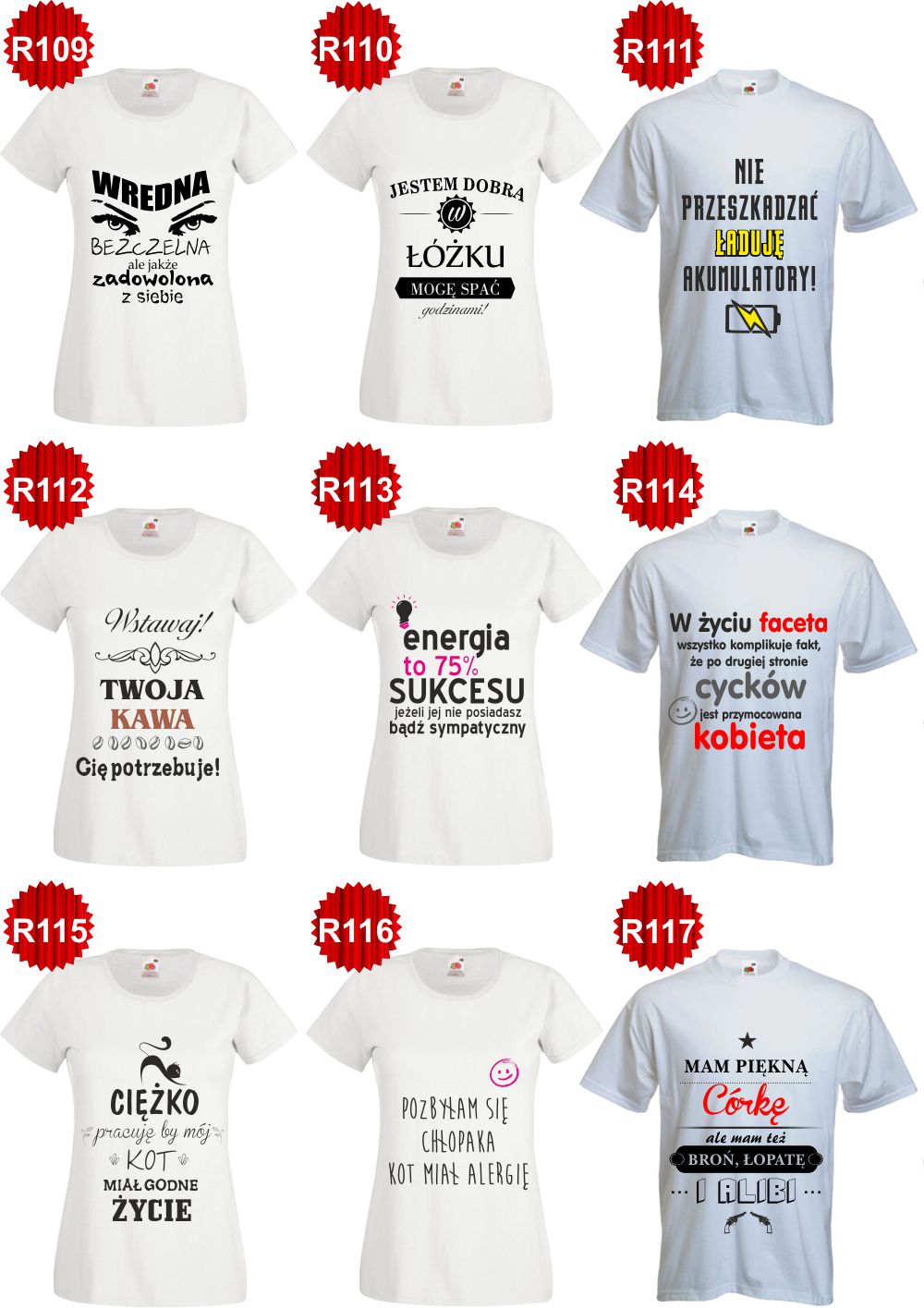 Koszulki T-shirt SERCA dla ZAKOCHANYCH twój tekst