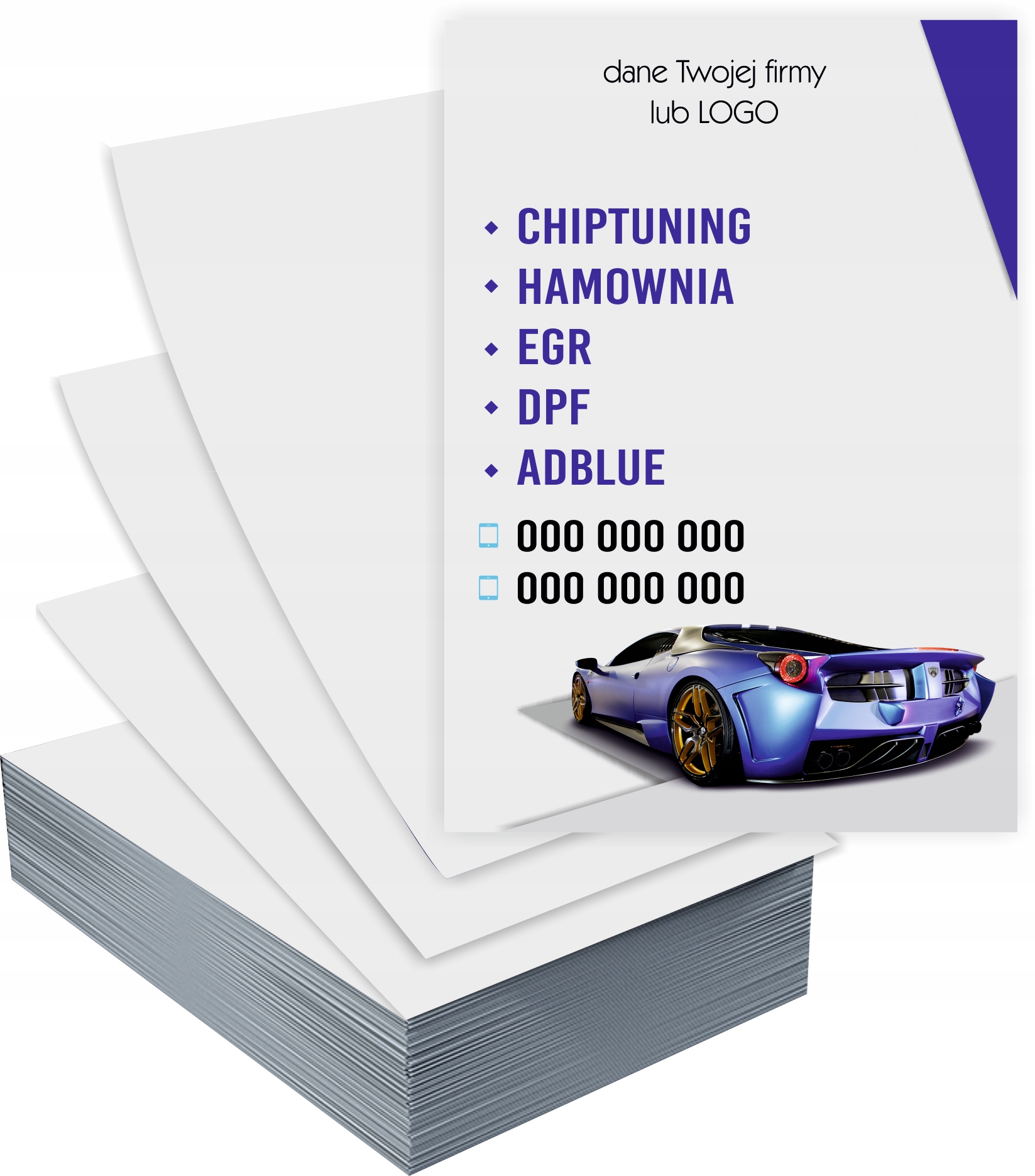 Ulotki A6 reklamowe firmowe ADBLUE EGR DPF GOTOWY PROJEKT GRATIS 5000 szt