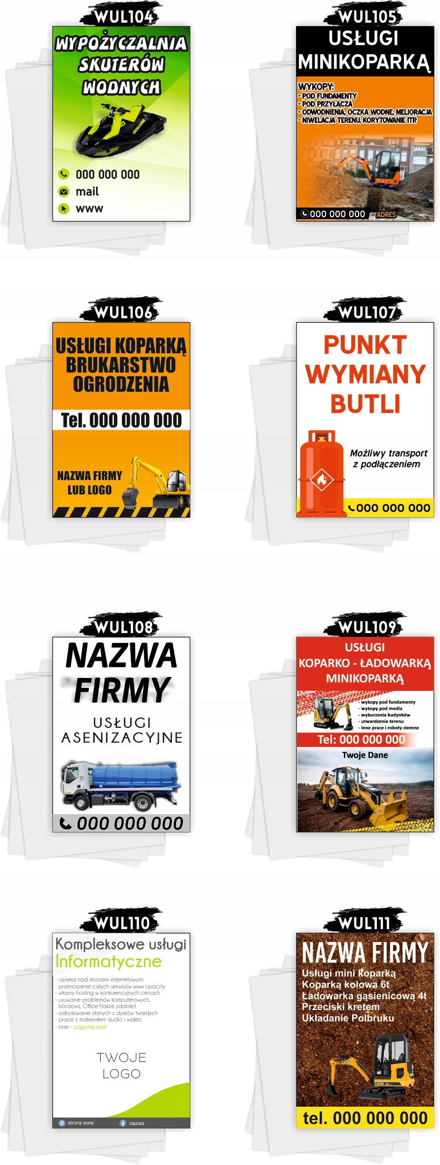 Ulotki A5 reklamowe firmowe 1000 szt dużo wzorów USŁUGI OGÓLNOBUDOWLANE