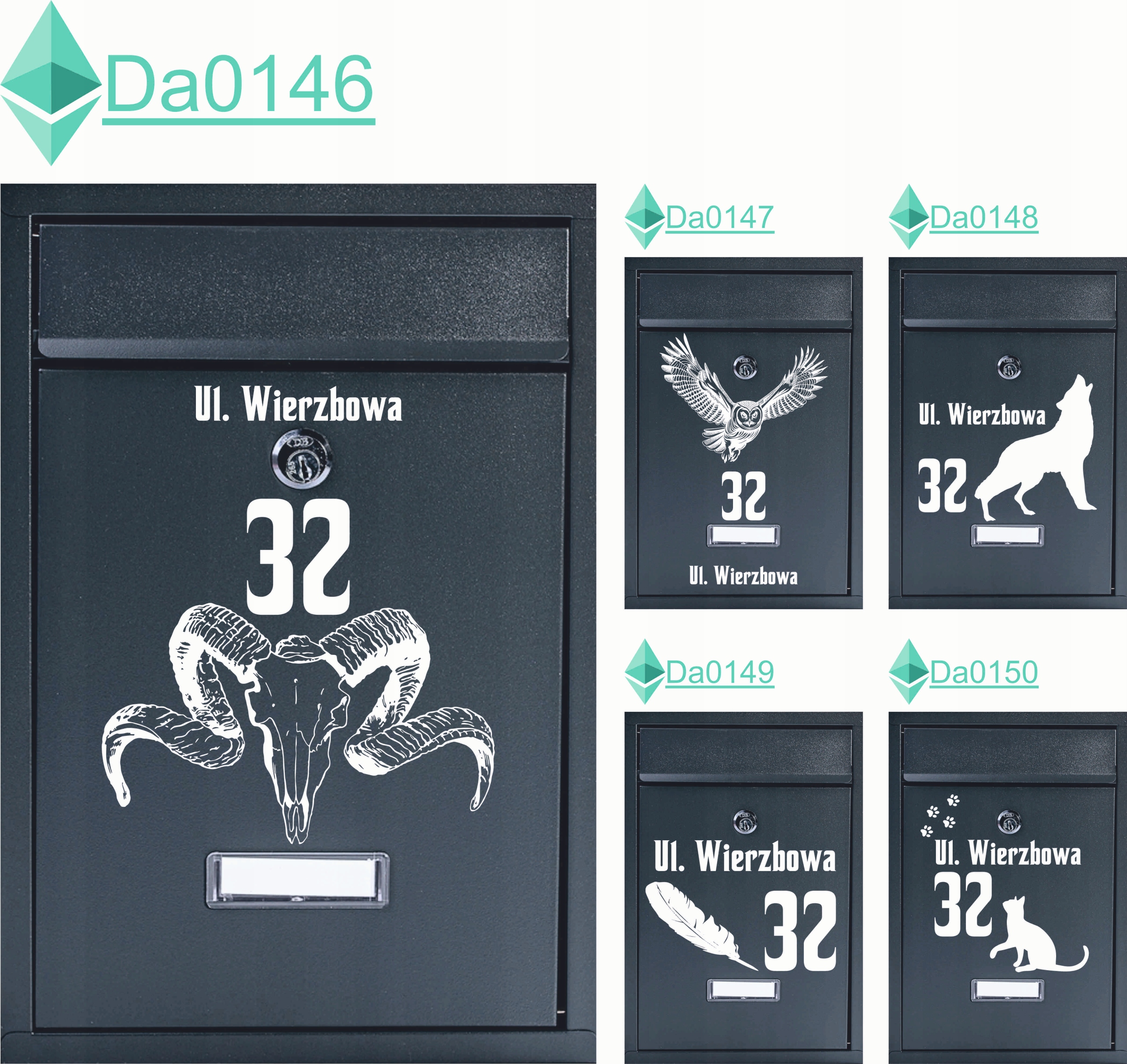 SKRZYNKA NA LISTY POCZTOWA stal z nadrukiem UV adres numer domu miejscowość