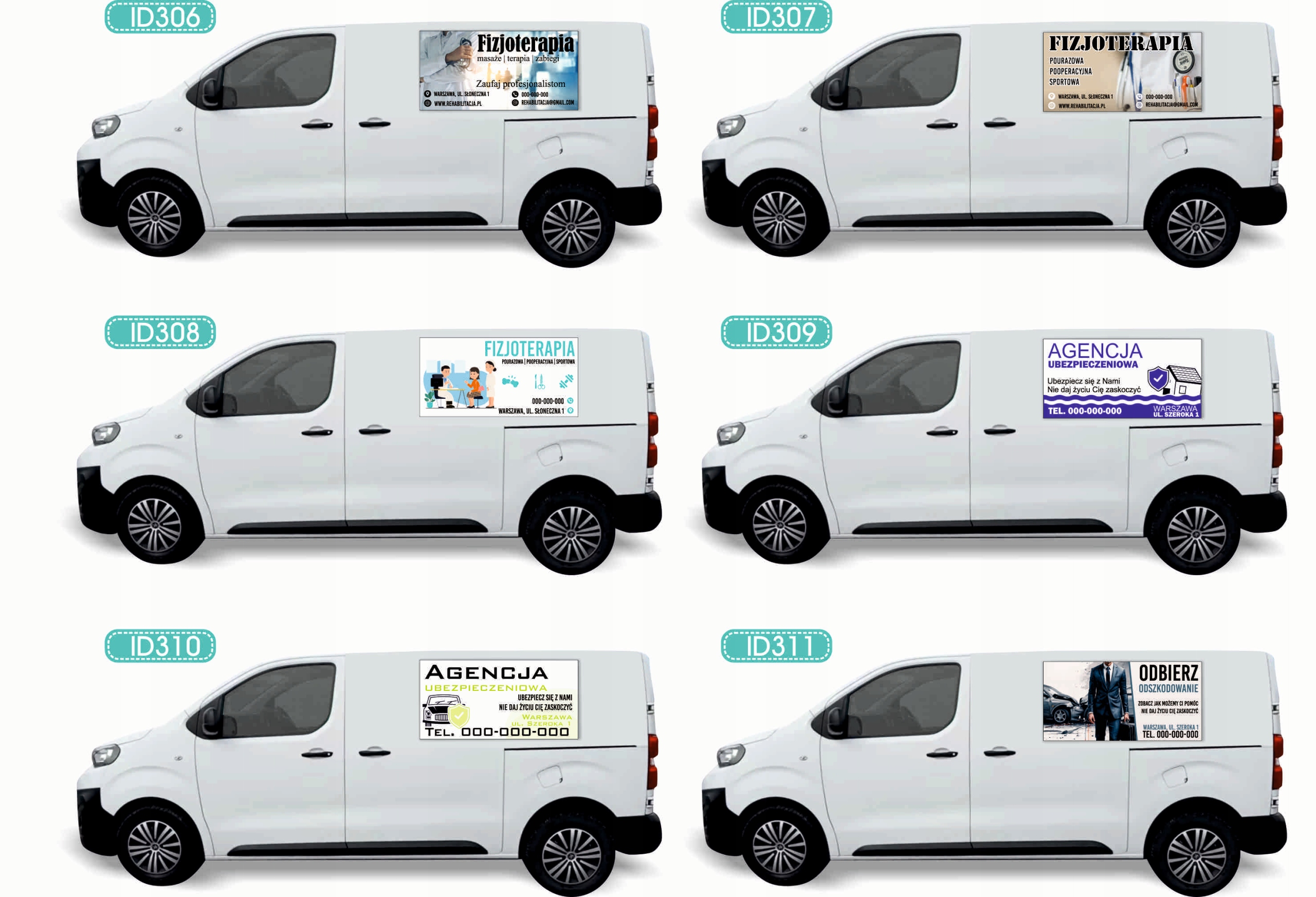 Reklama Naklejka na samochód różne wzory do wyboru ODSZKODOWANIA