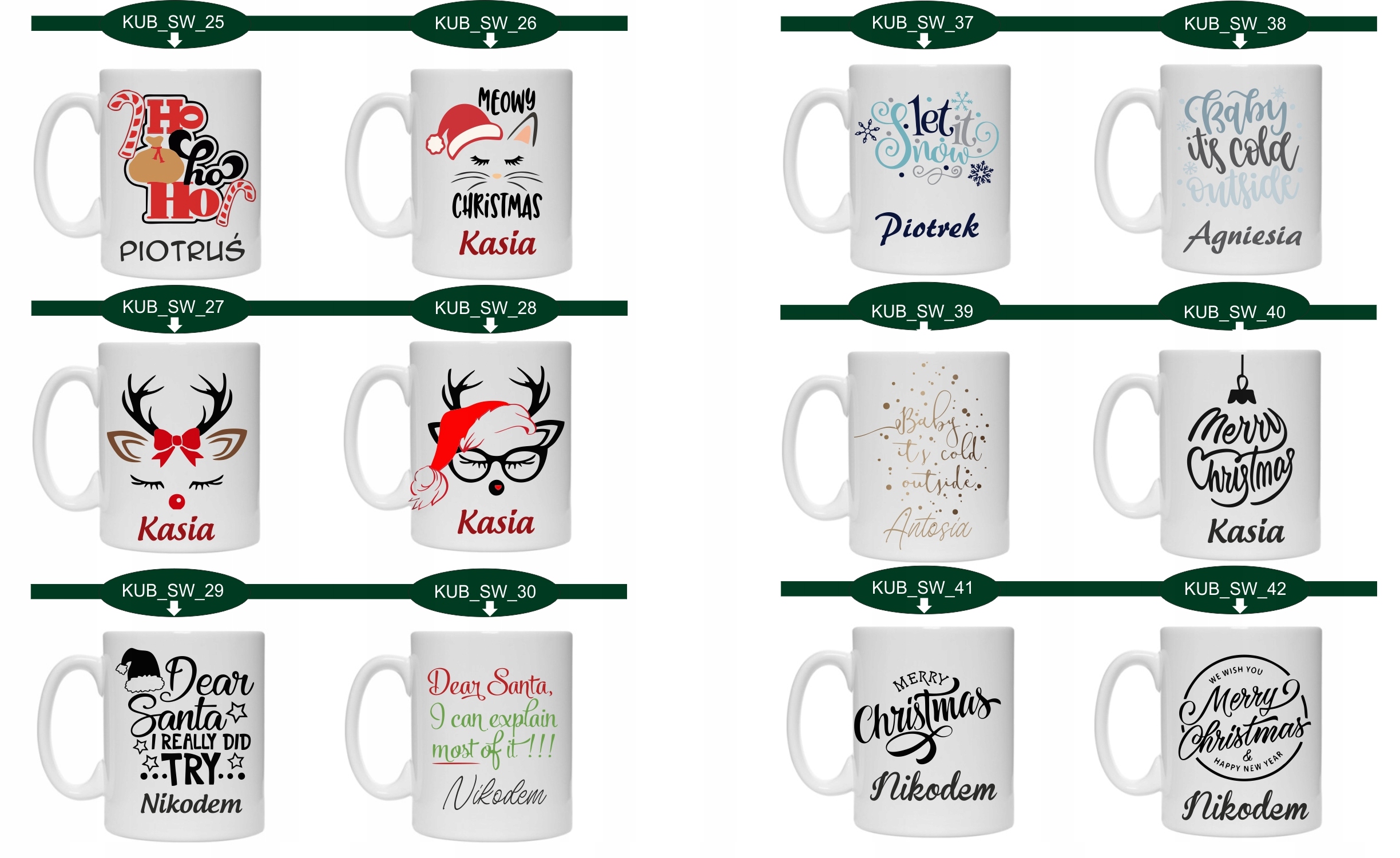 FOTO KUBEK Z imieniem PREZENT na ŚWIĘTA MIKOŁAJKI